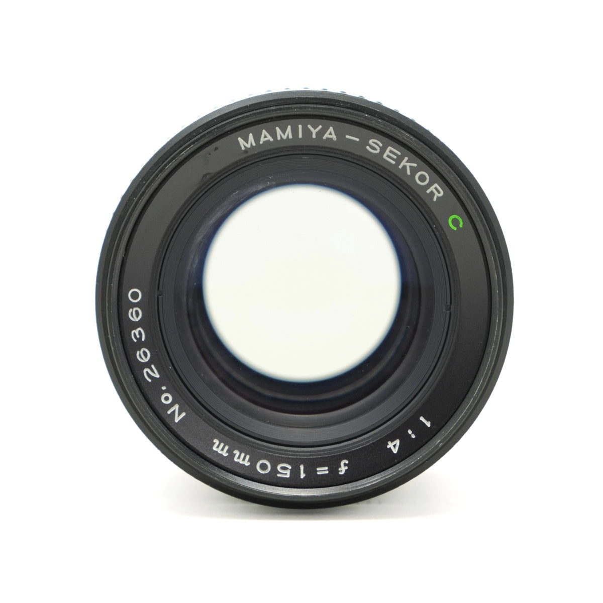 Mamiya Sekor camera lens on a white background
