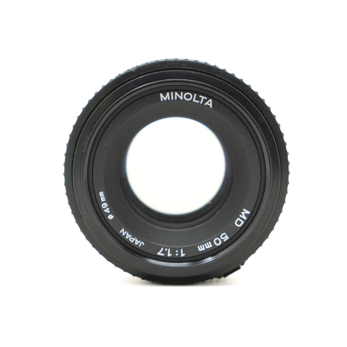 Minolta camera lens on a white background