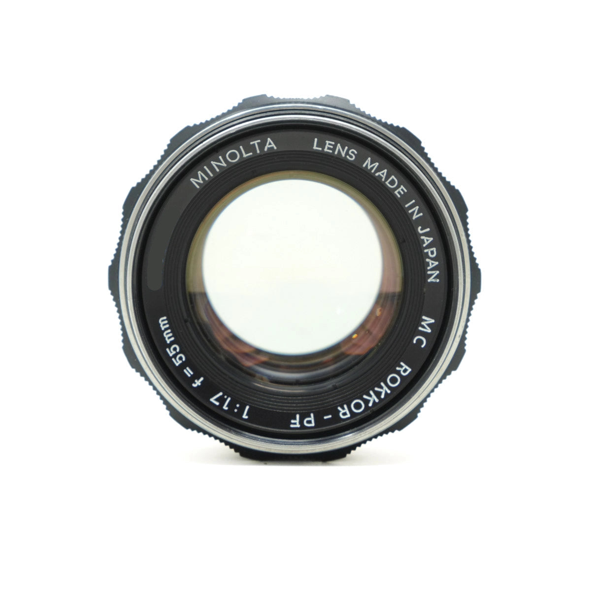 Minolta camera lens on a white background