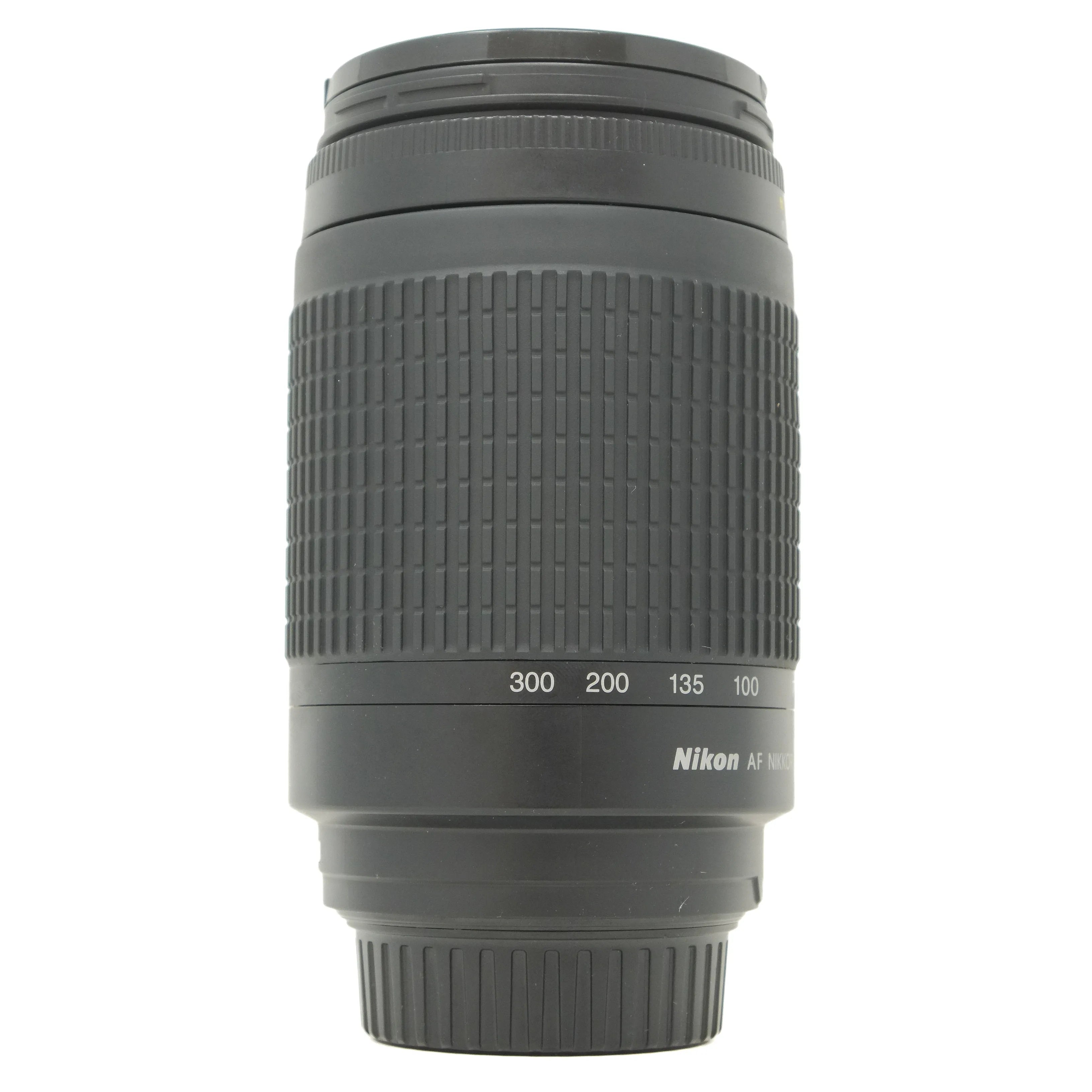 Nikon camera lens on a white background