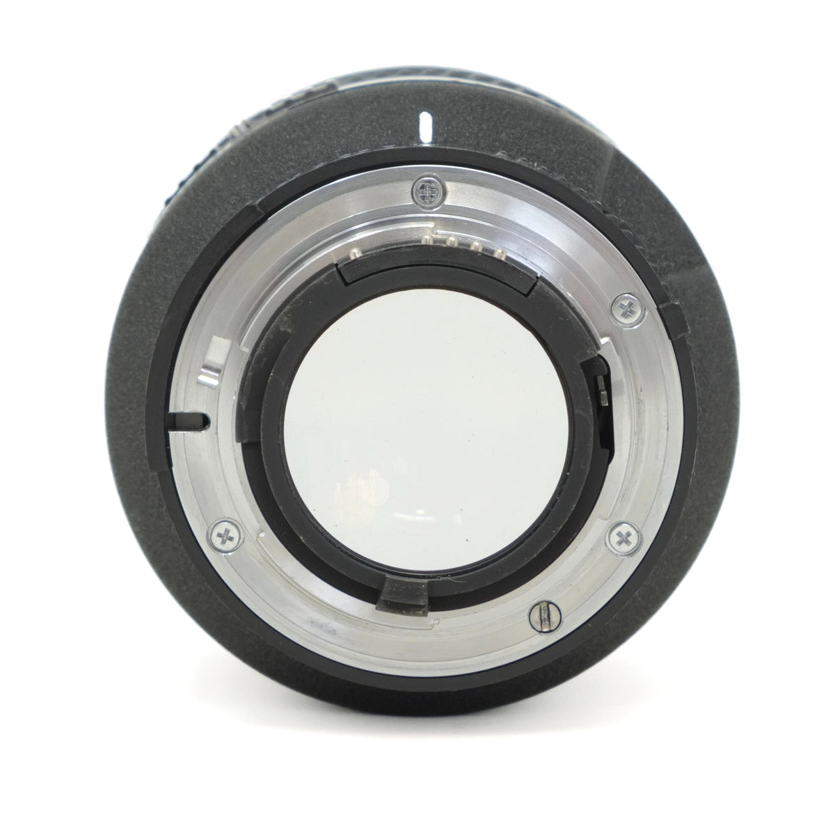 Camera lens mount on a white background