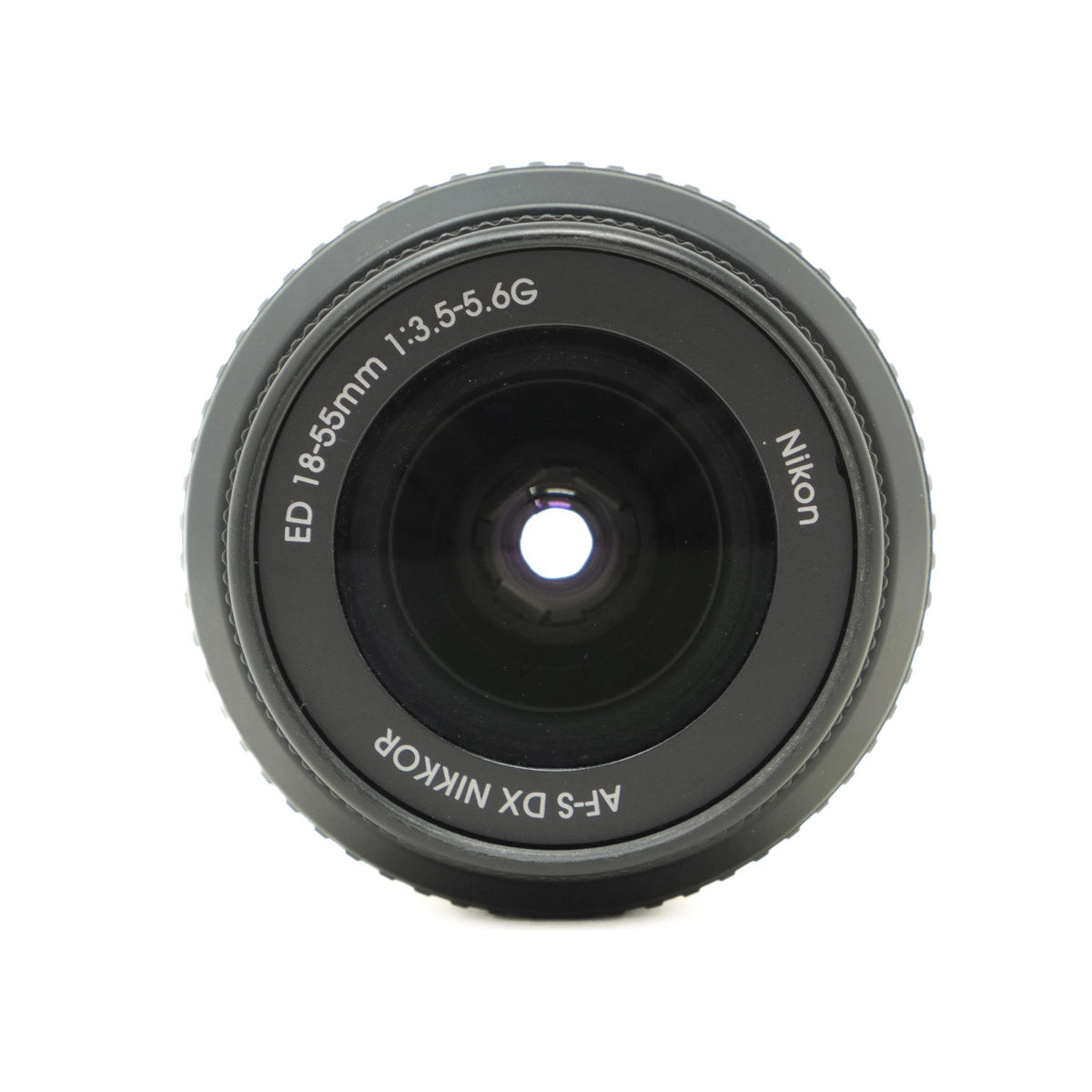 Nikon camera lens on a white background