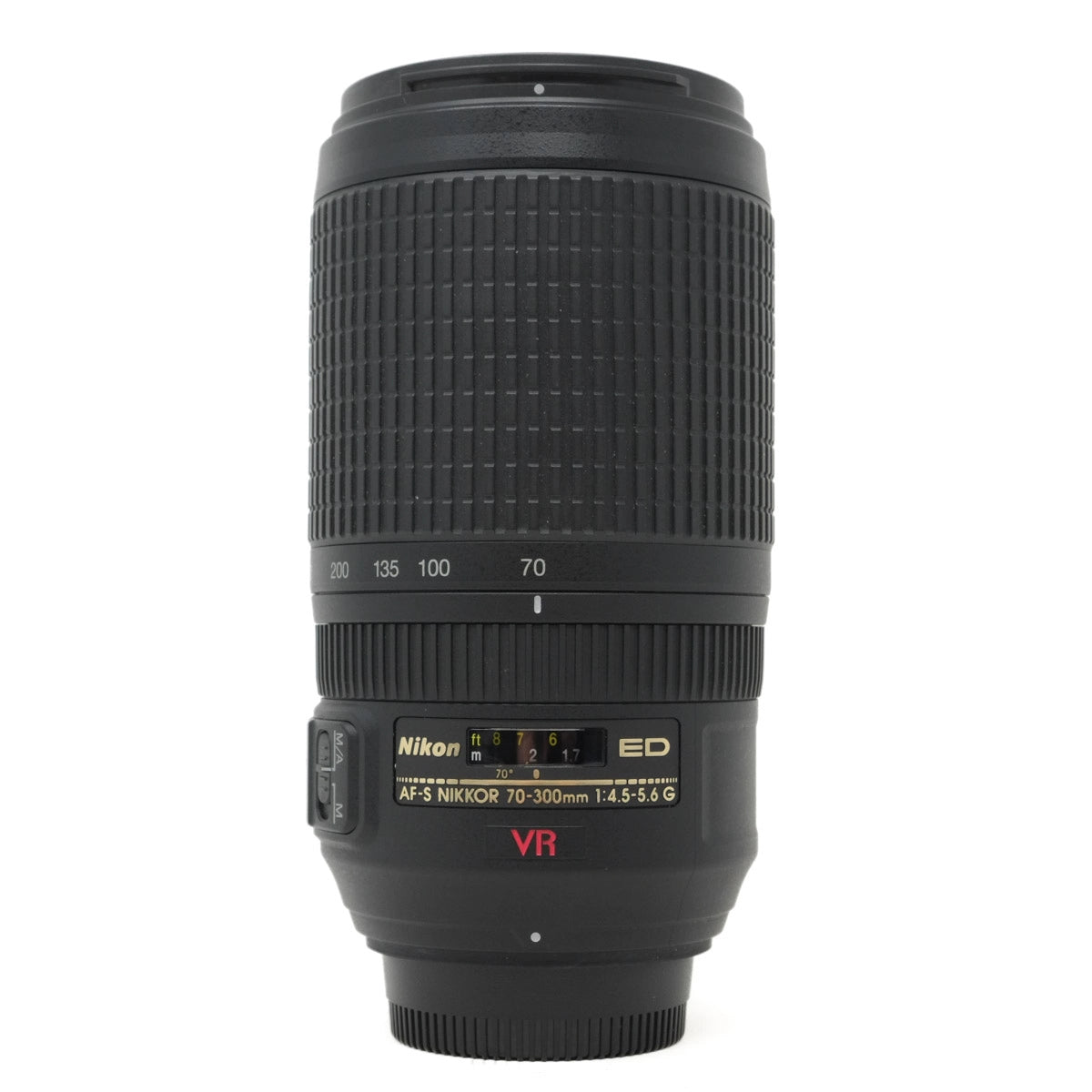 Nikon camera lens on a white background