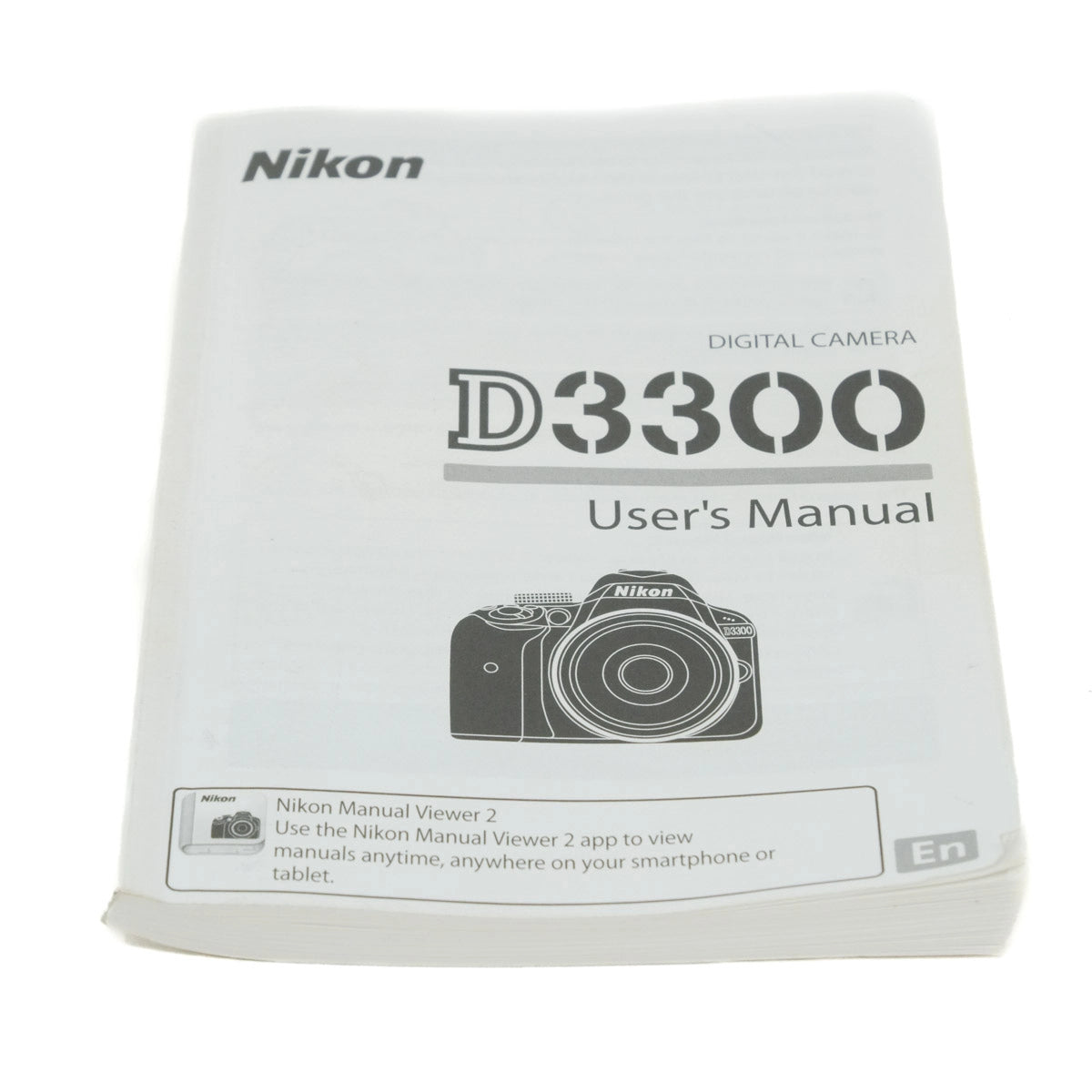 Nikon D3300 digital camera user's manual on a white background