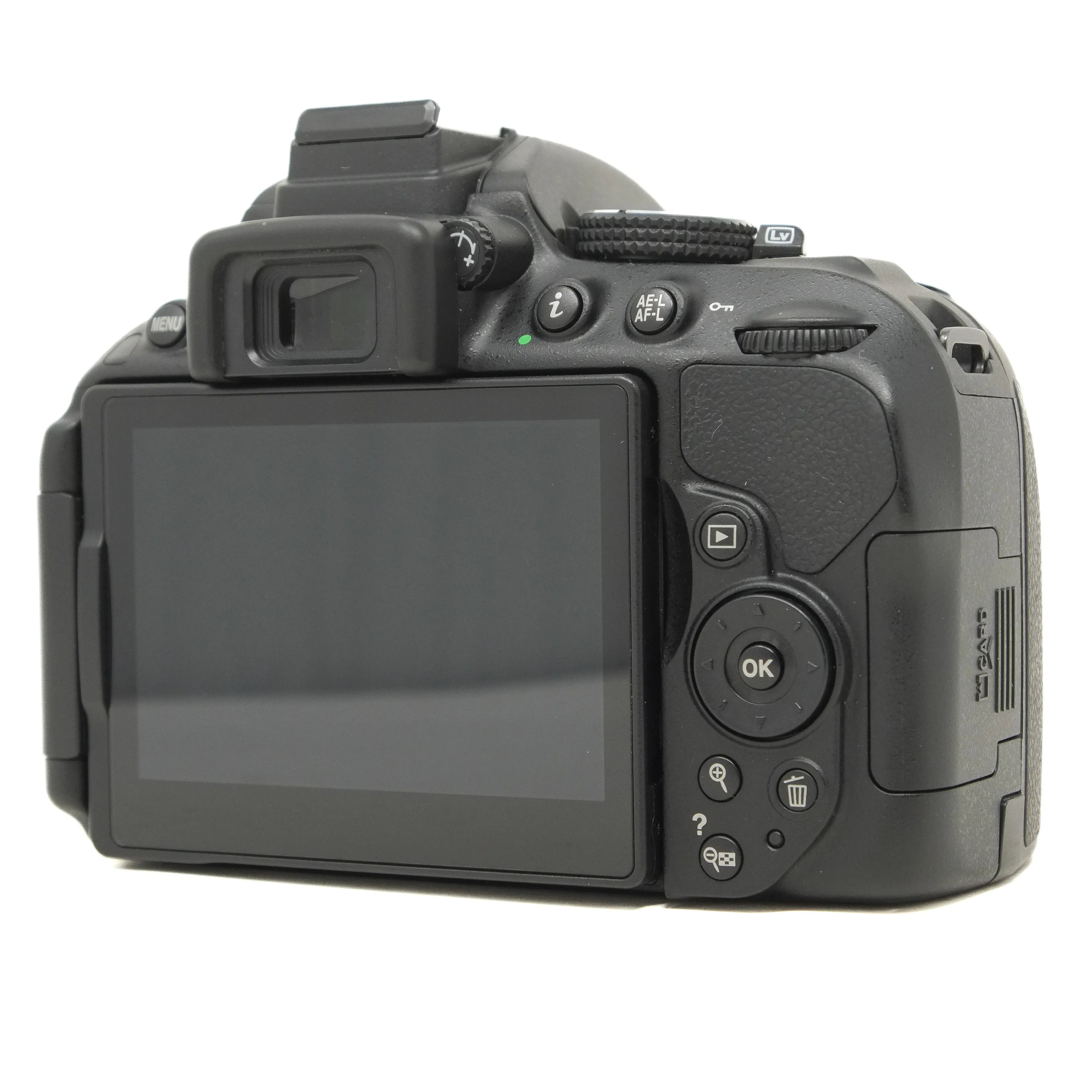 Used Nikon D5300 DSLR + 18-55mm VR lens - back angle 
