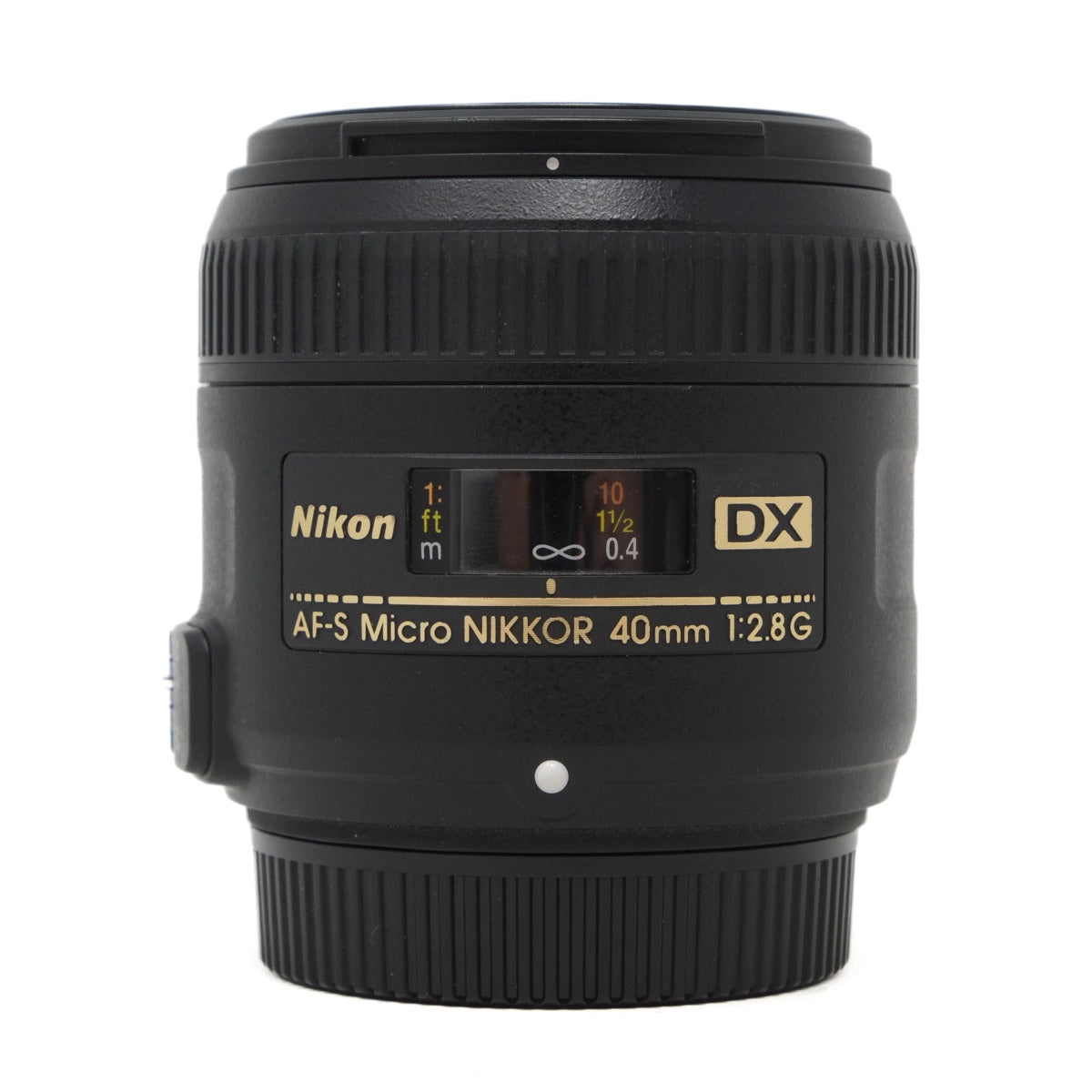 Used Nikon Micro 40mm f/2.8 G Lens - front angle 