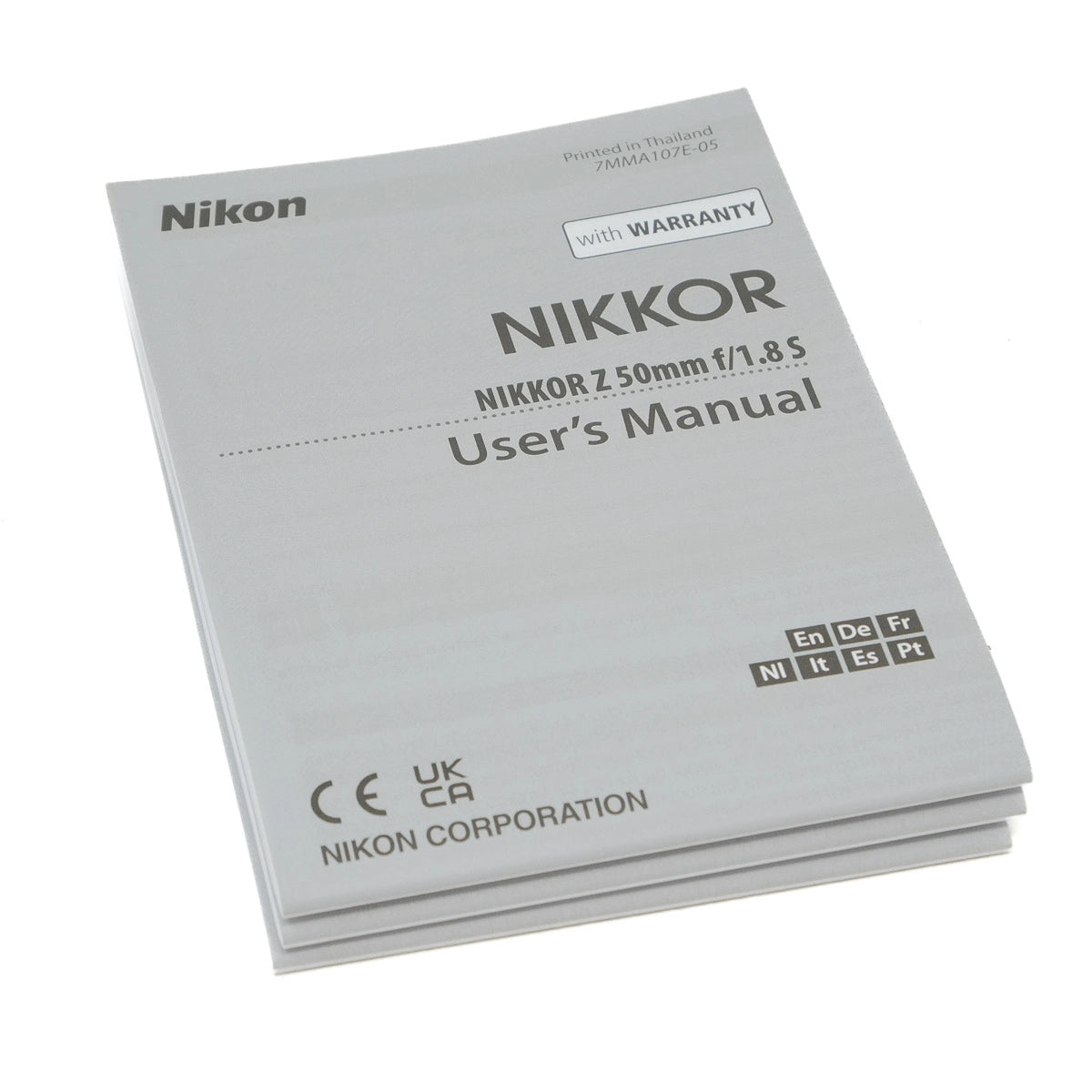 Nikon Nikkor user's manual on a white background