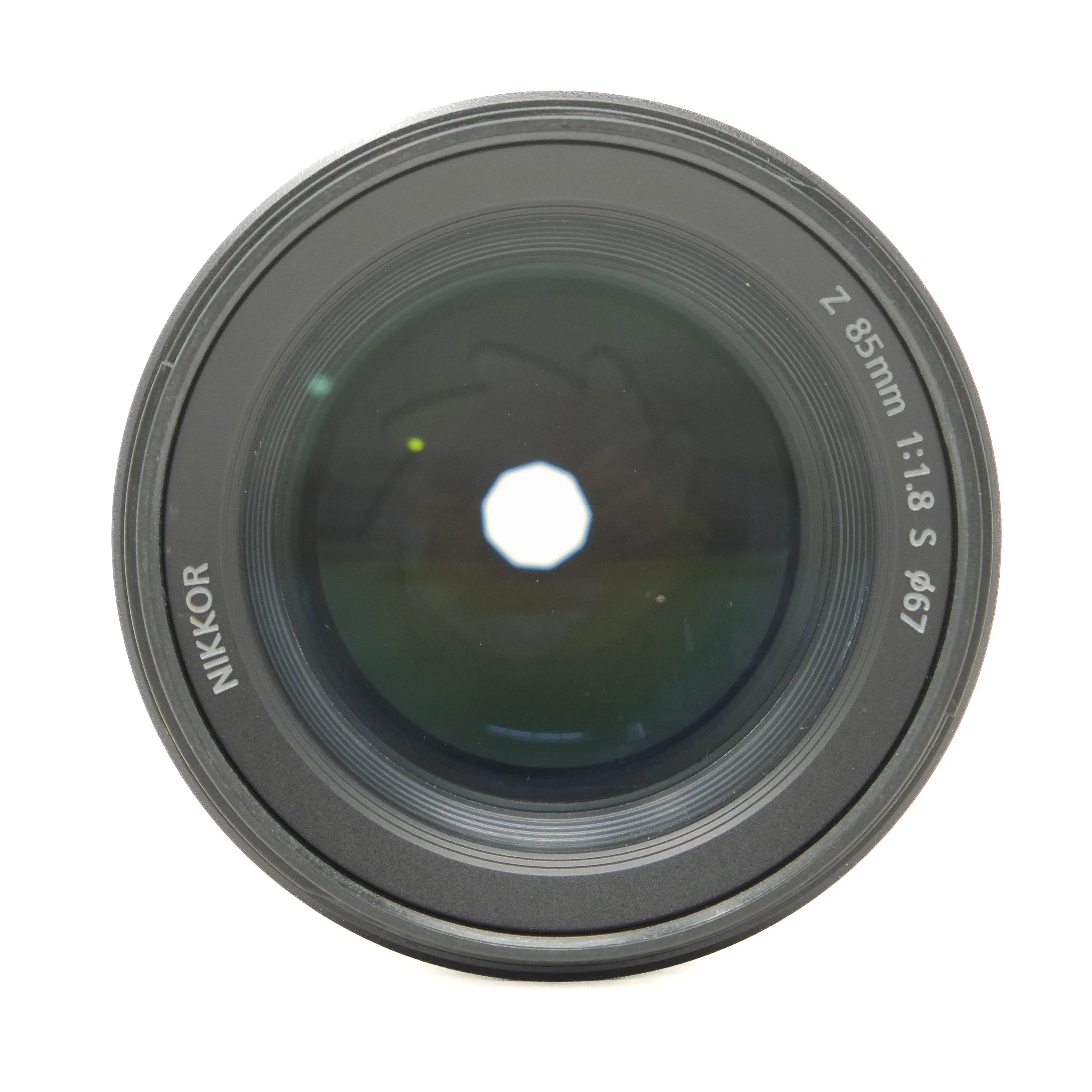 Nikon camera lens on a white background