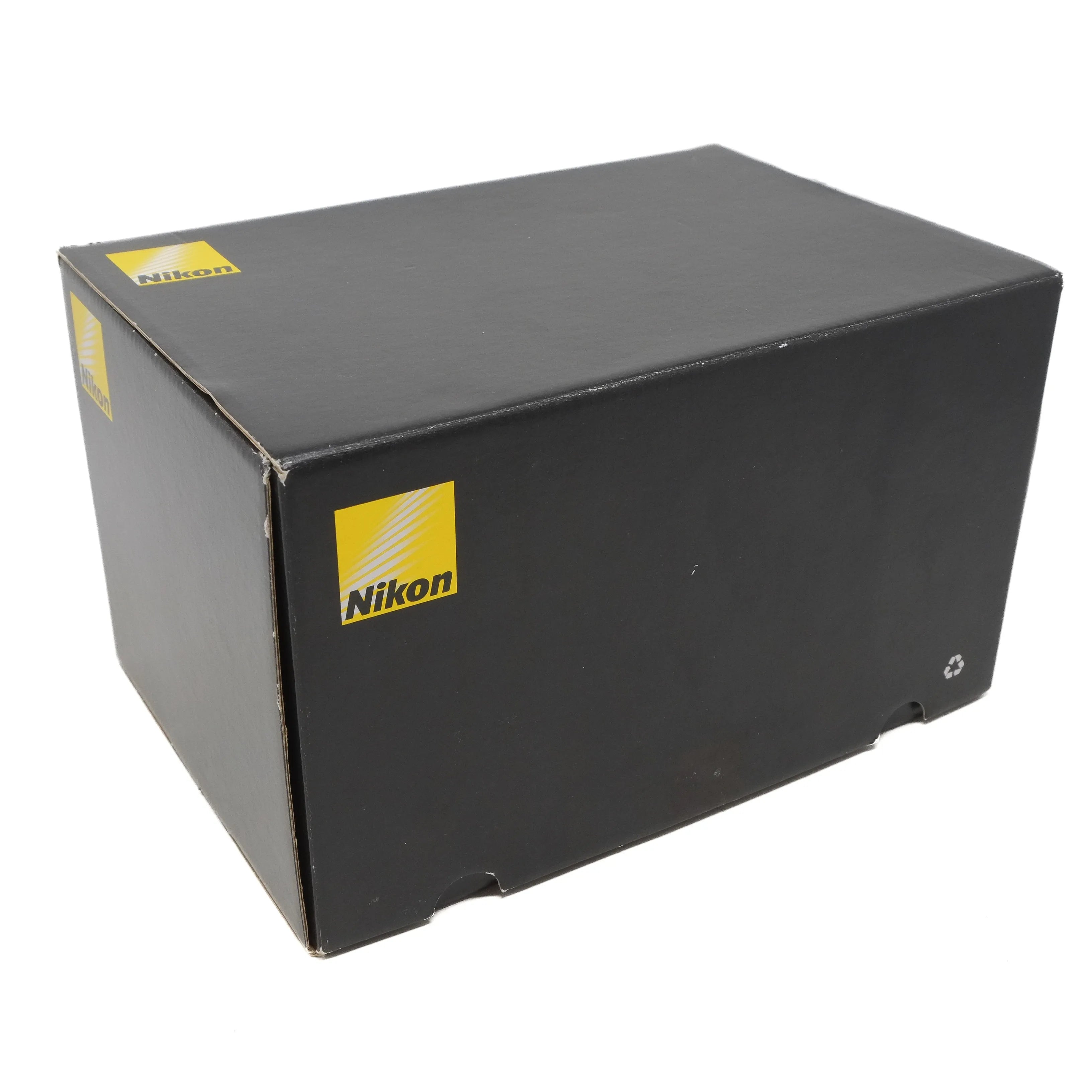 Black Nikon box on a white background
