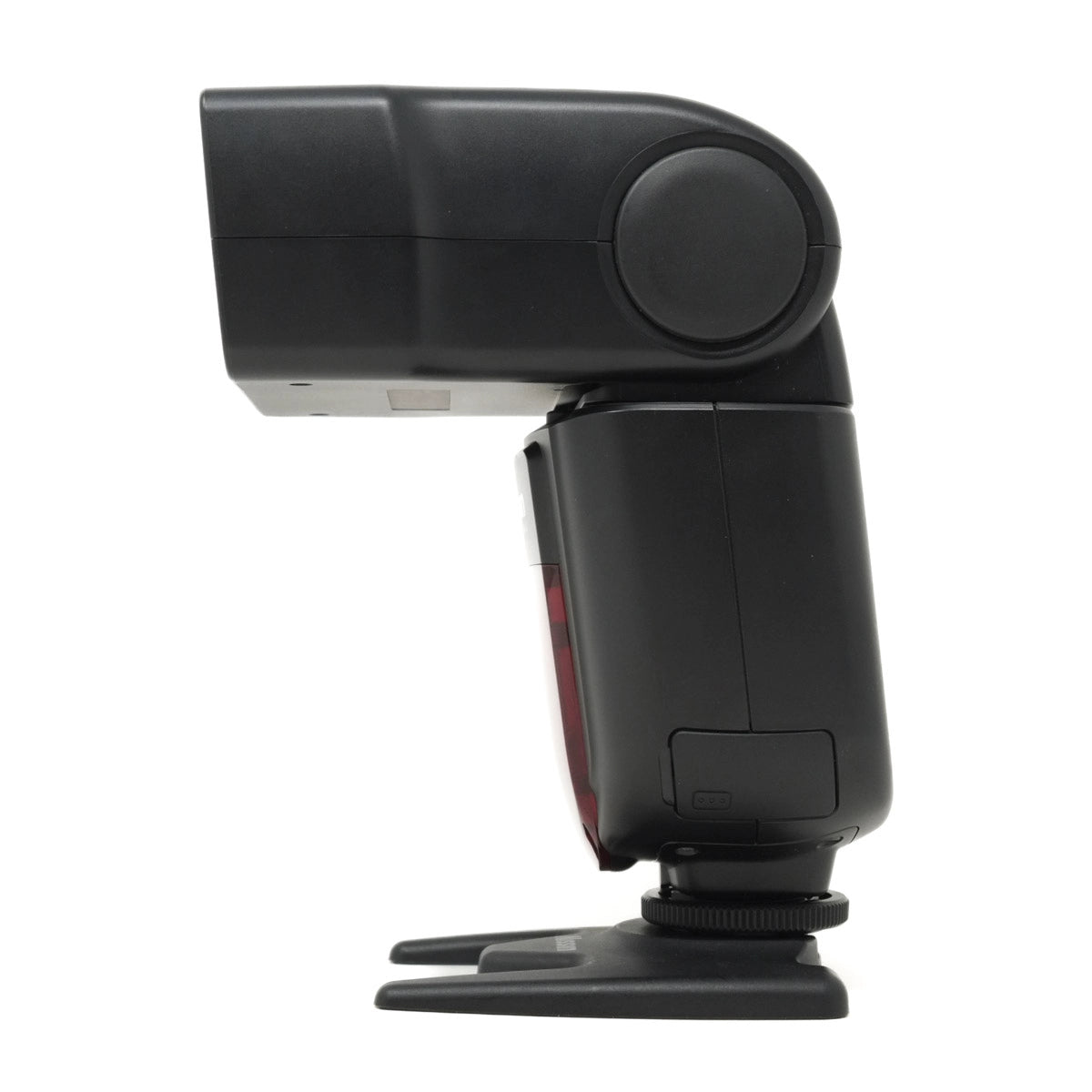 Black camera flash on a white background