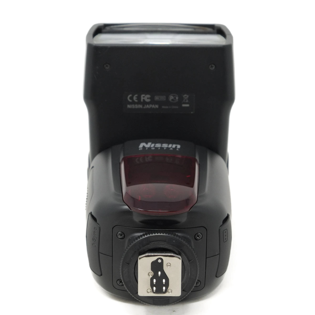Nissin camera flash on a white background