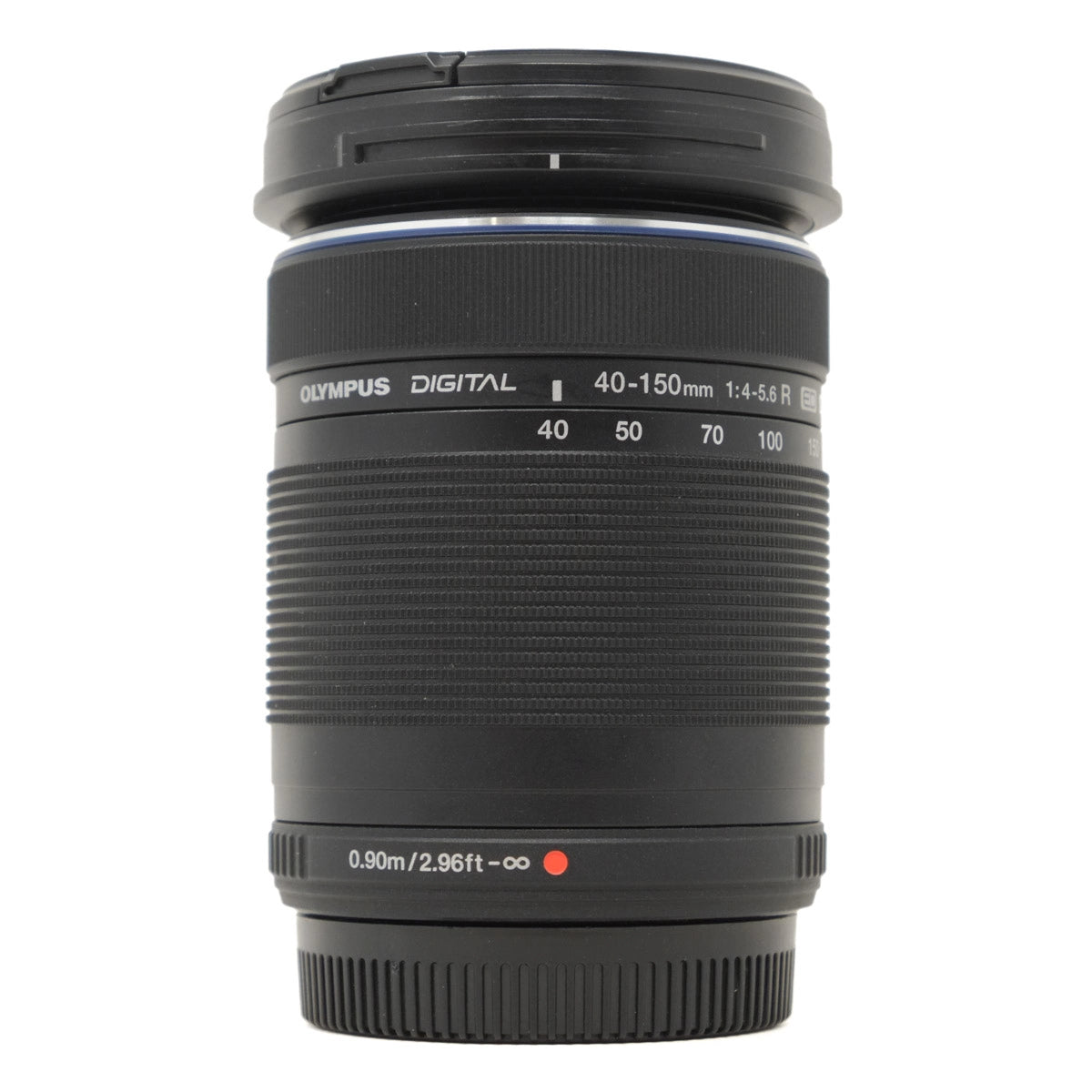 Camera lens with Olympus branding on a white background
