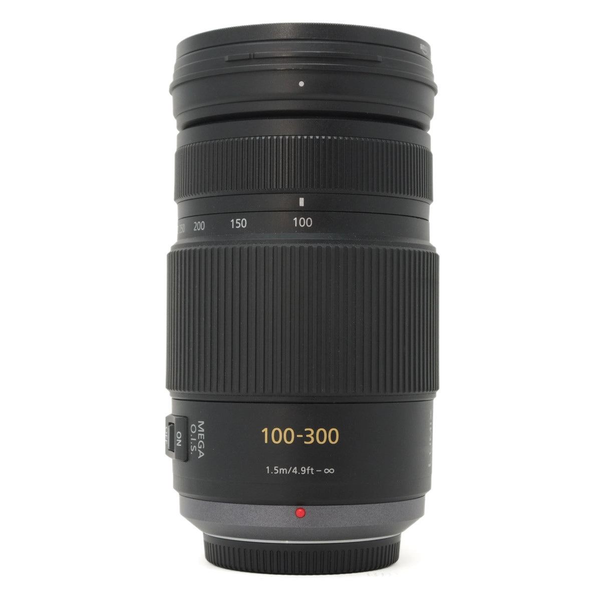 Used Panasonic Lumix G Vario 100-300mm F4.0-5.6 Mega OIS Lens - front angle 