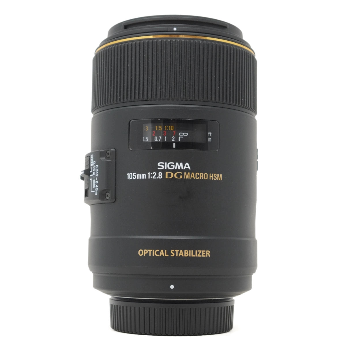 Sigma camera lens on a white background