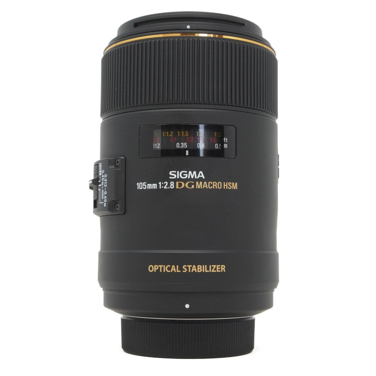 Sigma camera lens on a white background