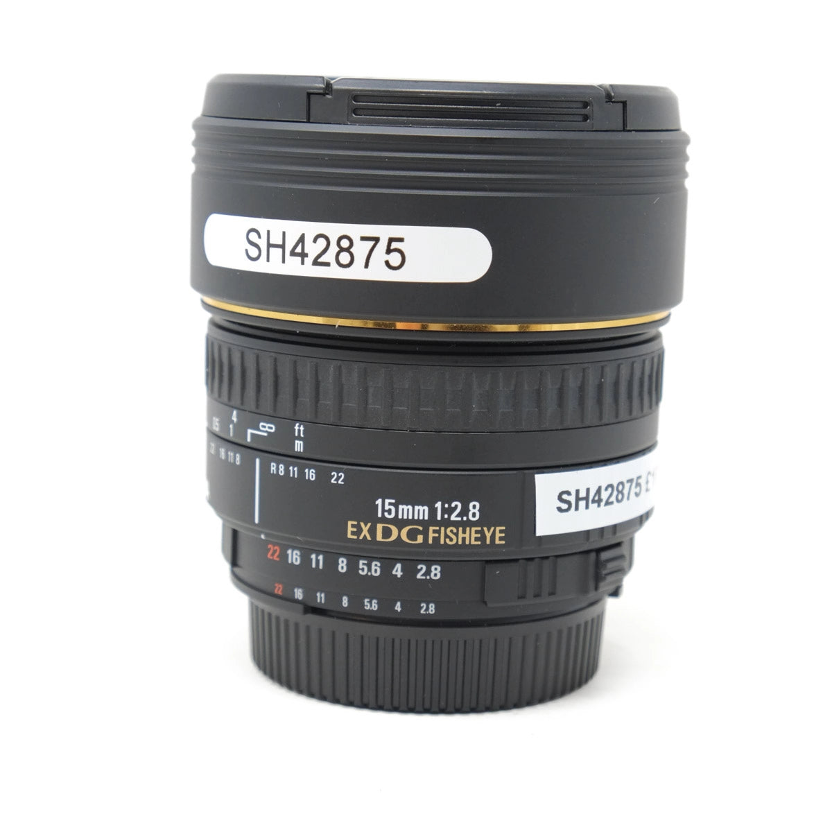 Used Sigma 15mm F2.8 Ex DG Fisheye for Nikon F - Front angle 