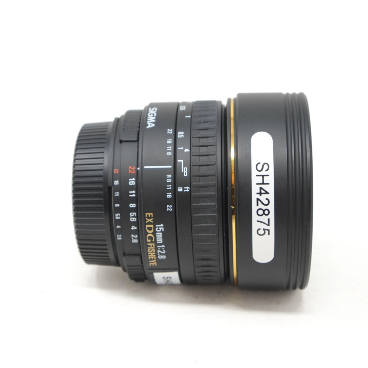 Used Sigma 15mm F2.8 Ex DG Fisheye for Nikon F - side angle 