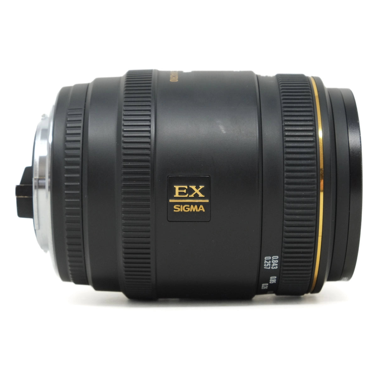 Sigma camera lens on a white background
