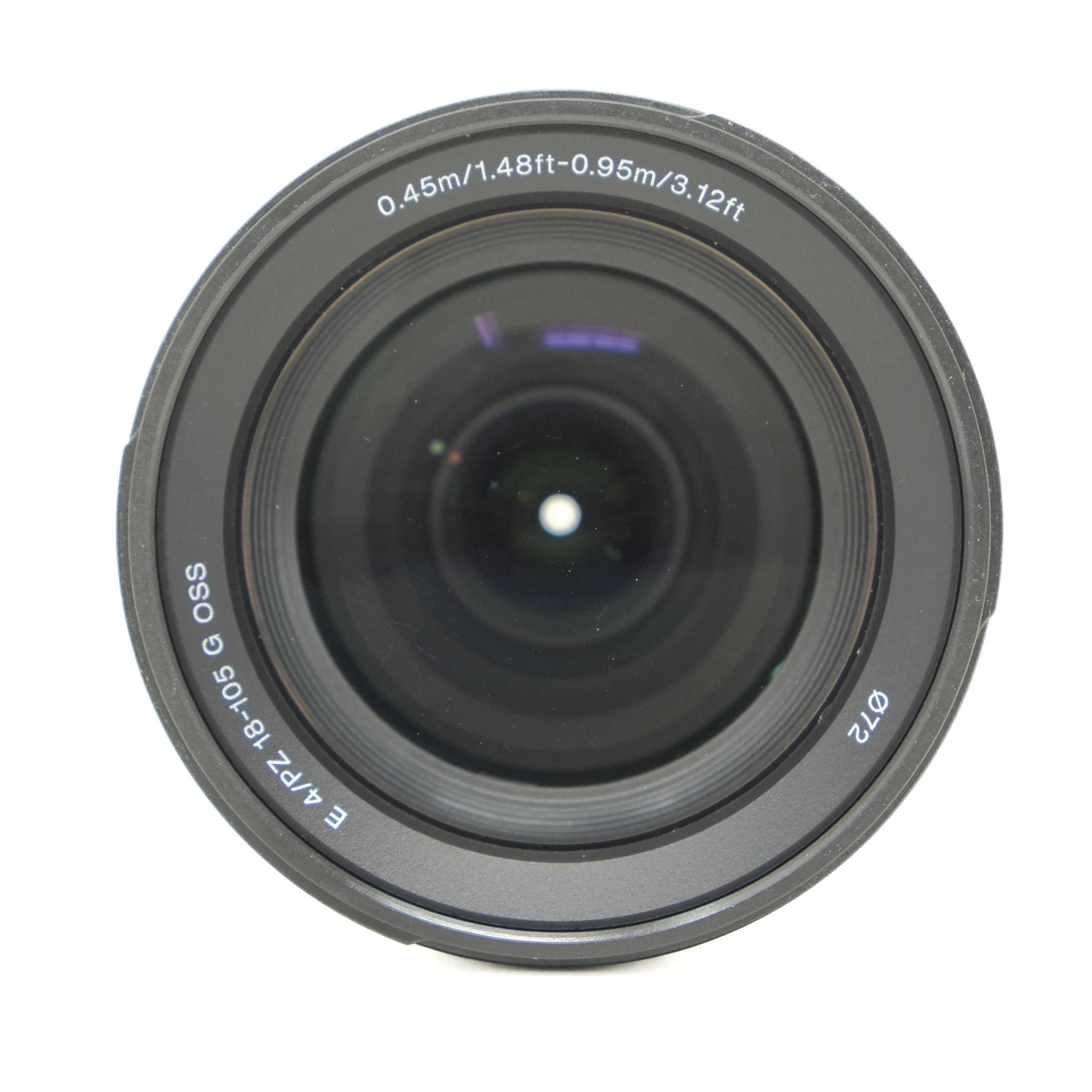 Used Sony E 18-105mm F4 G PZ OSS Lens - top angle 