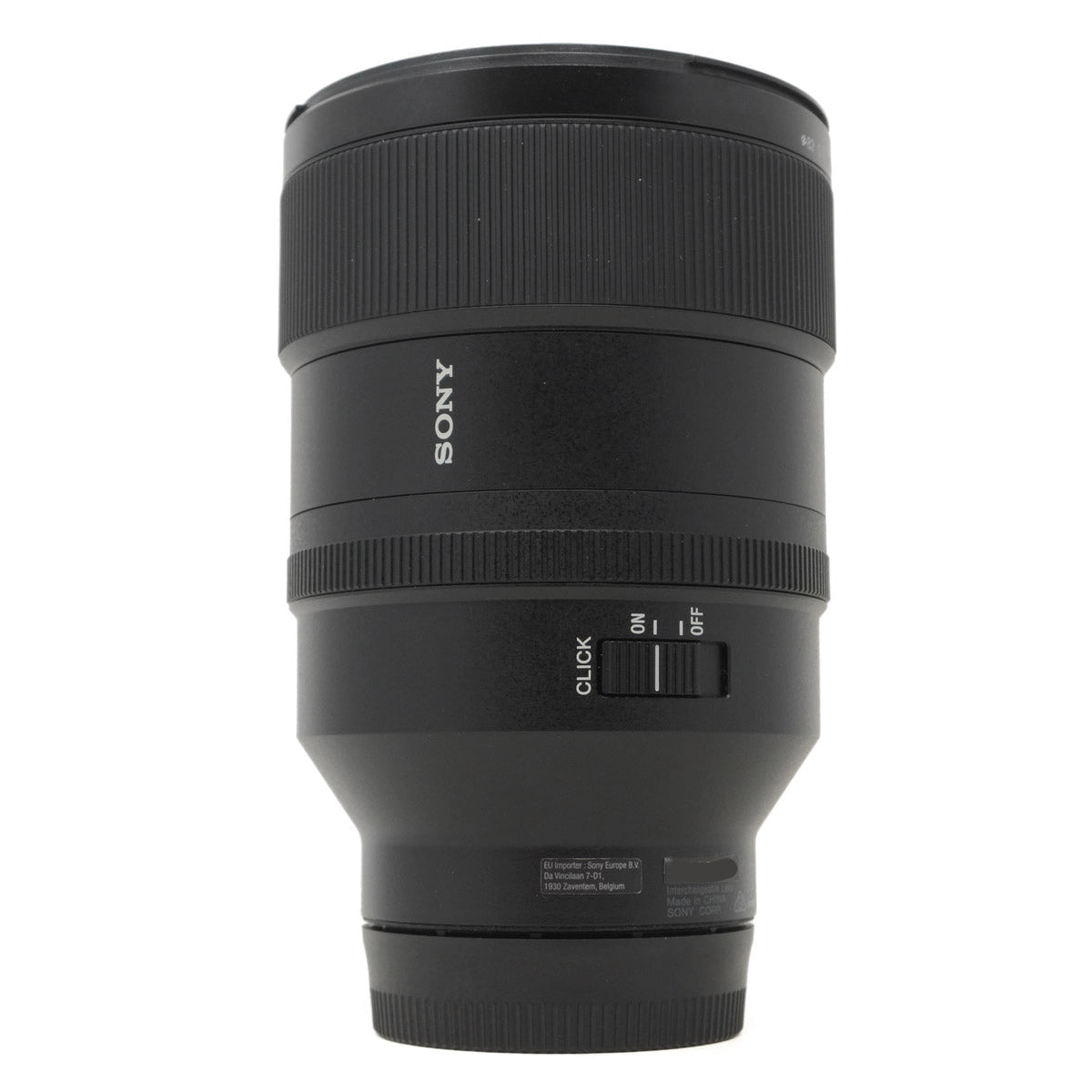Sony camera lens on a white background