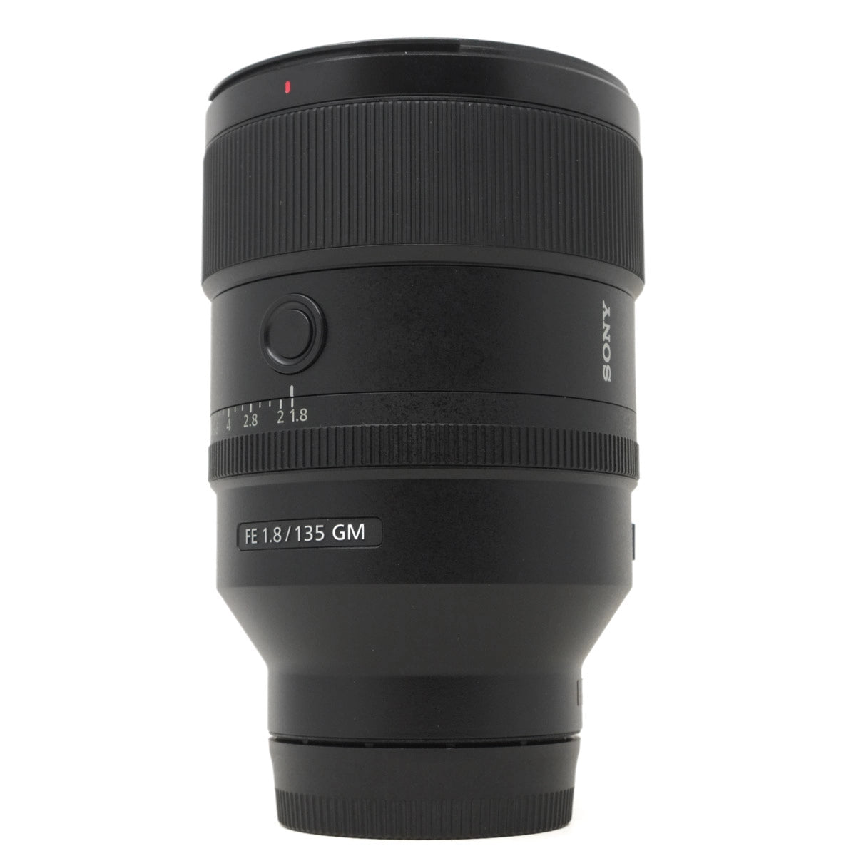 Camera lens with 'Sony' branding on a white background