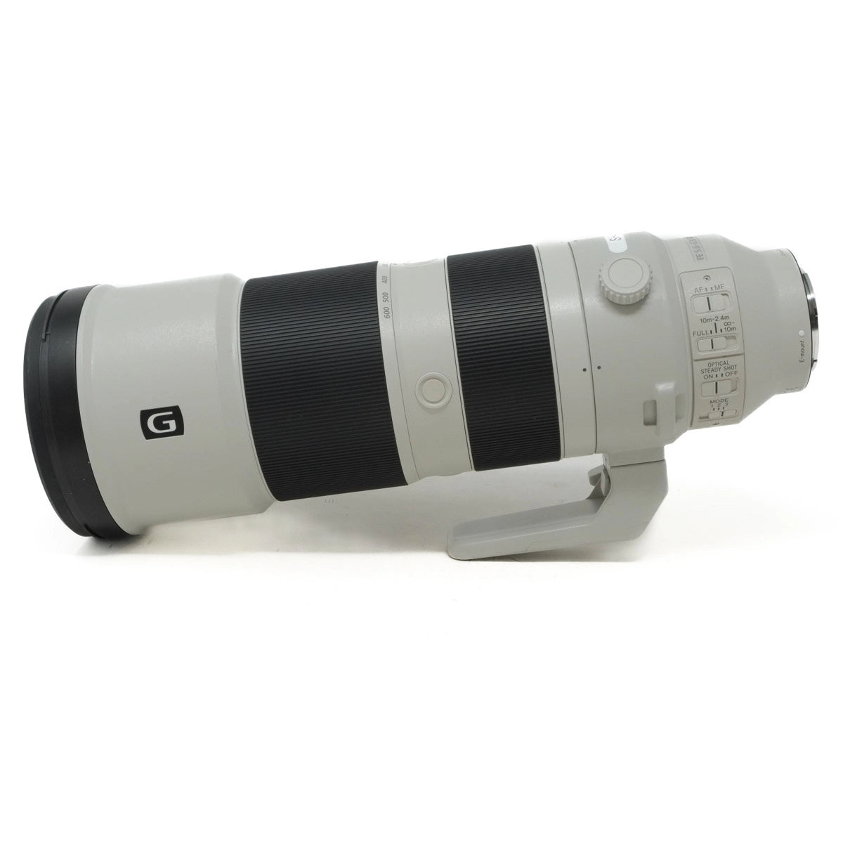Camera lens with 'G' mark on a white background