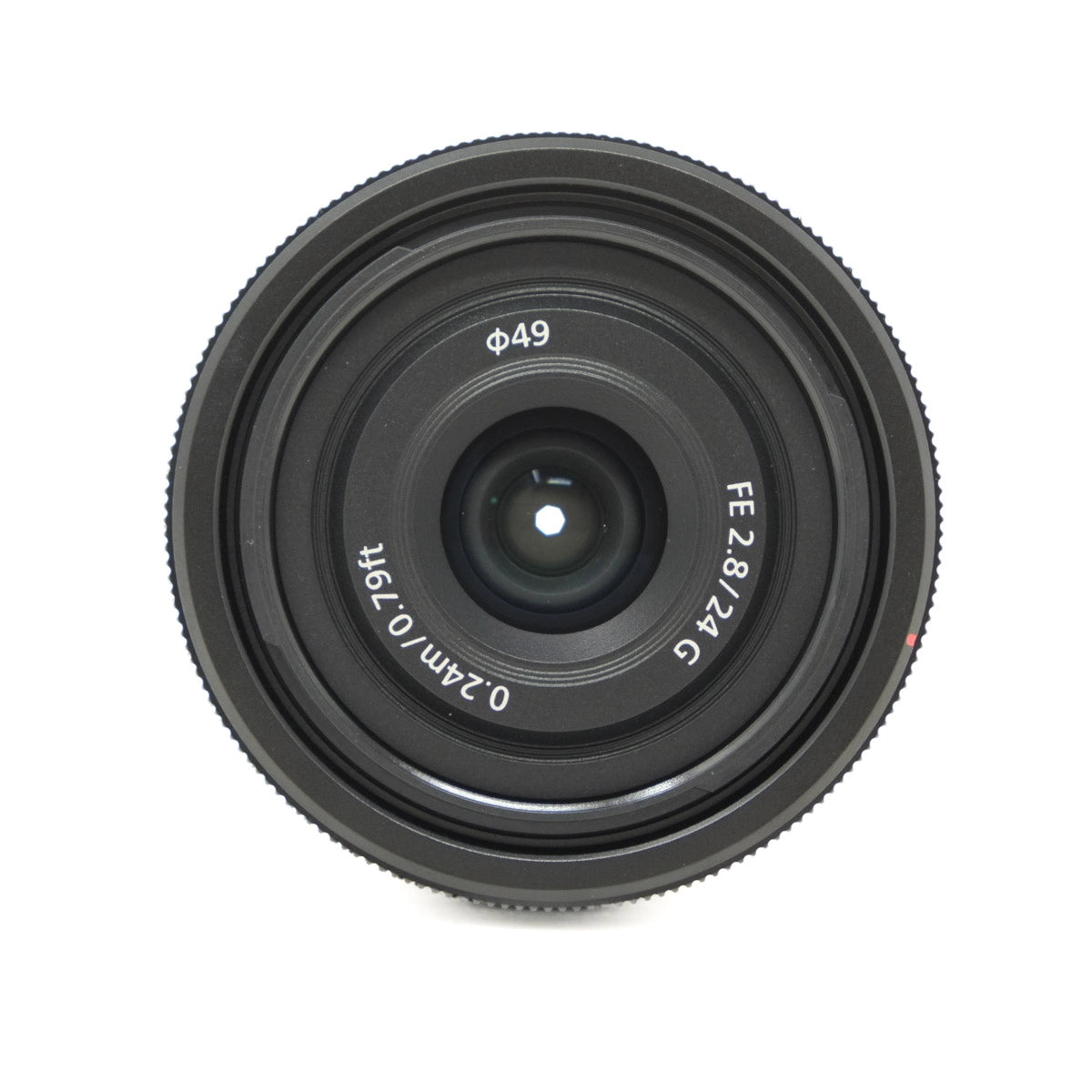 Used Sony FE 24mm F2.8G Lens - top angle 