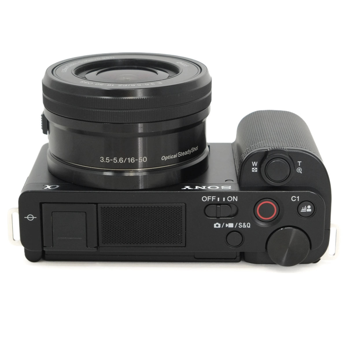 Sony camera with lens on a white background