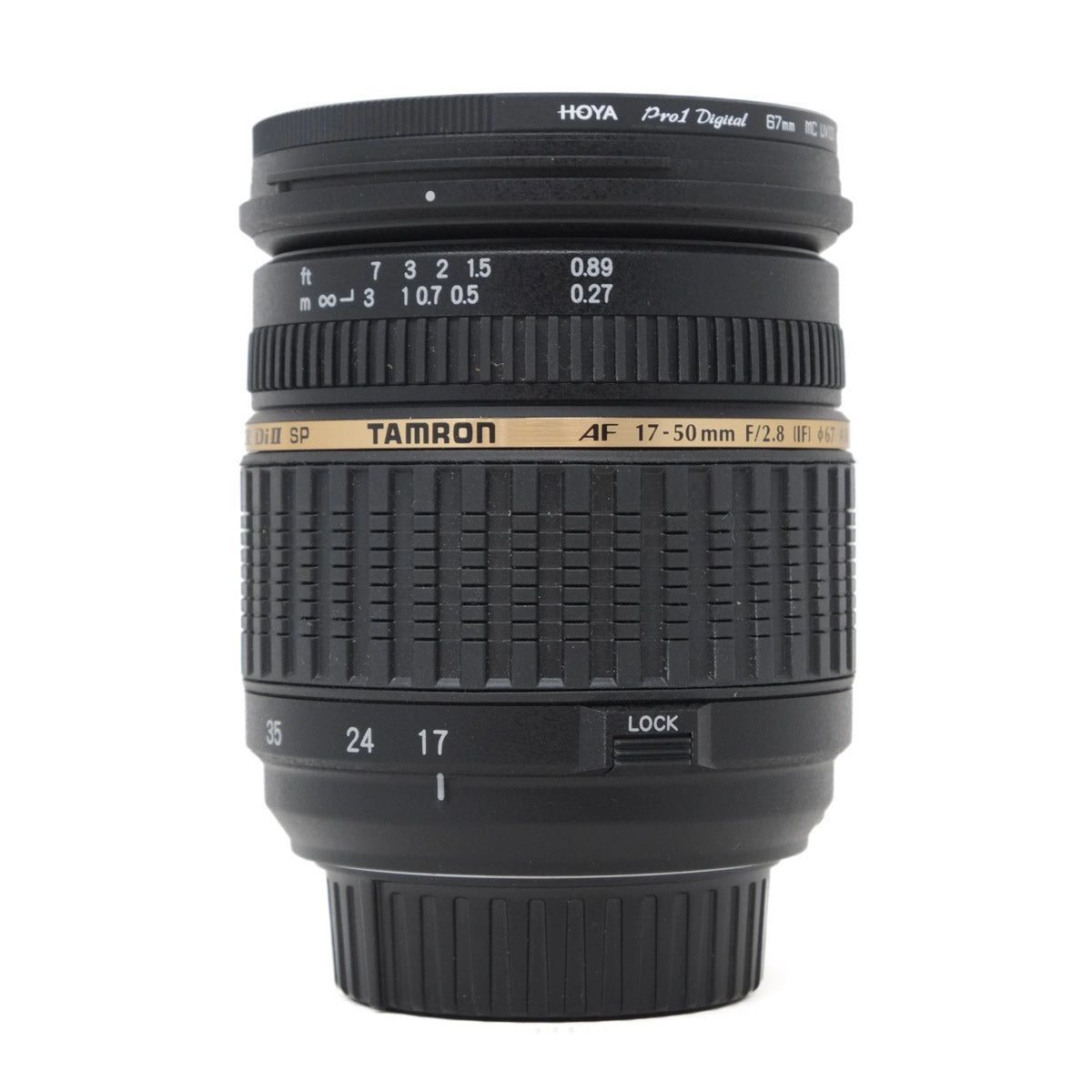 Used Tamron AF 17-50mm F2.8 DII IF Lens for Nikon F - front angle 