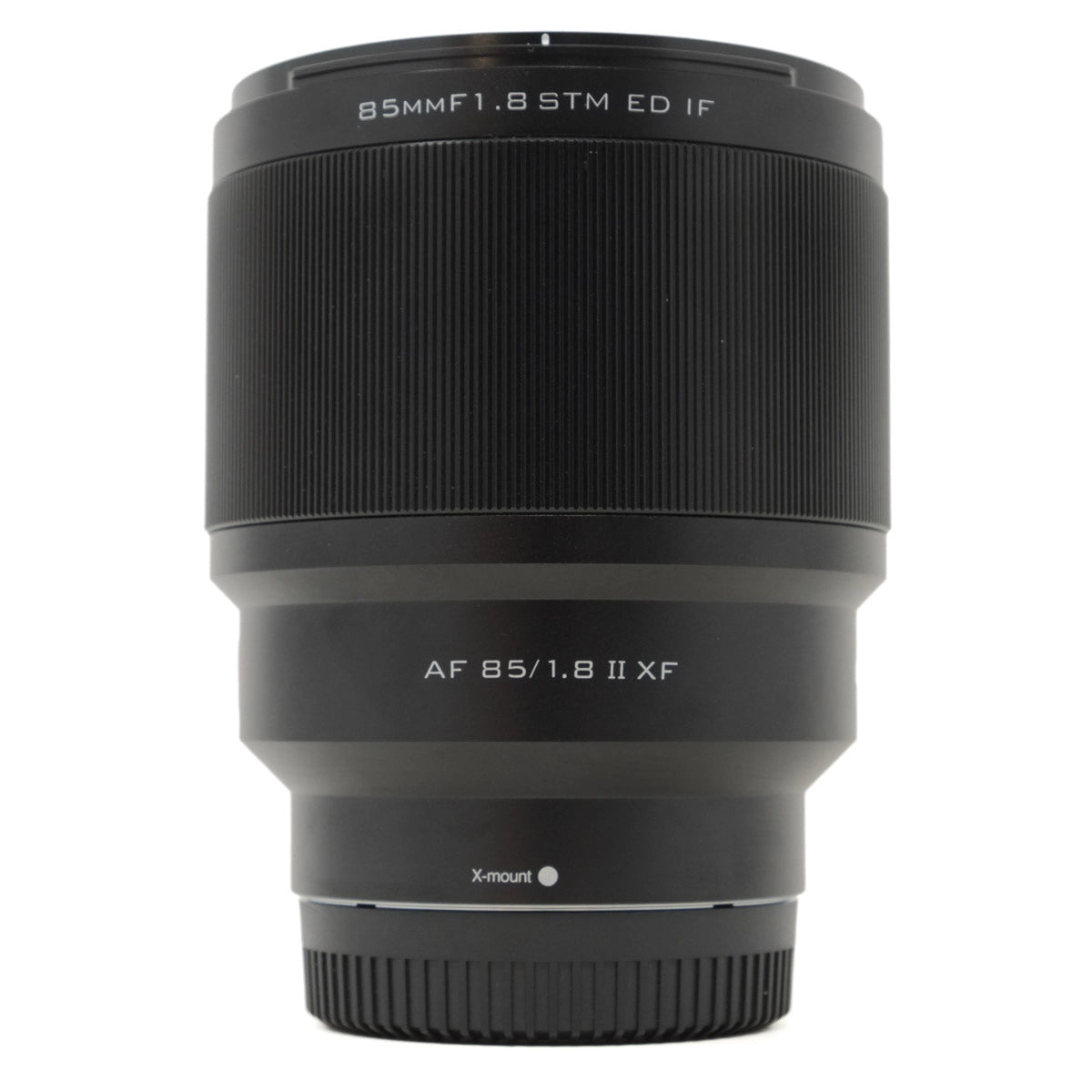 Camera lens with specifications on a white background