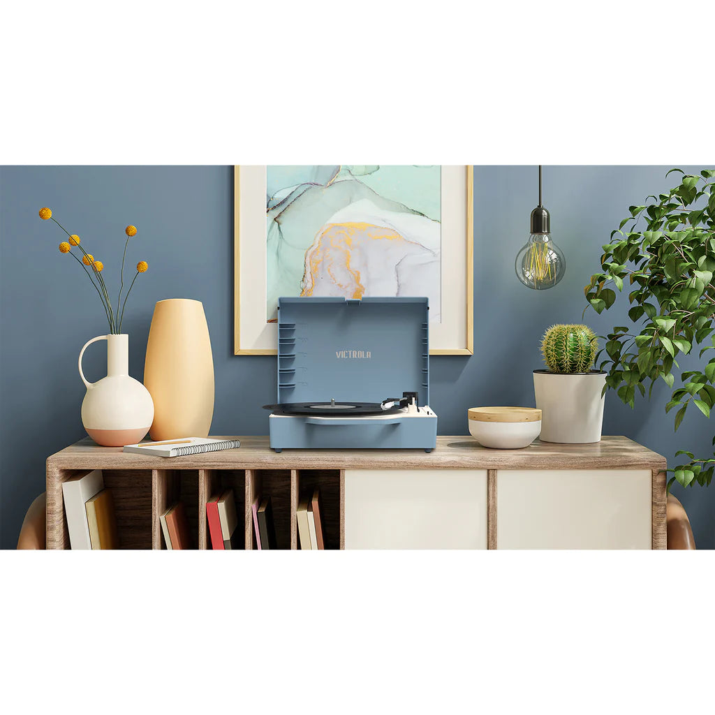 Victrola Re-Spin Sustainable Bluetooth Suitcase LP Record Player - Blue
