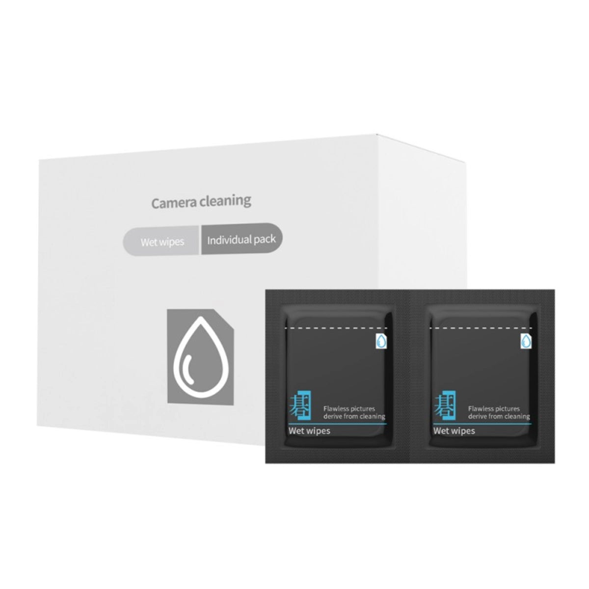 VSGO Anti bacteria screen cleaning wipes kit front angle of box and content