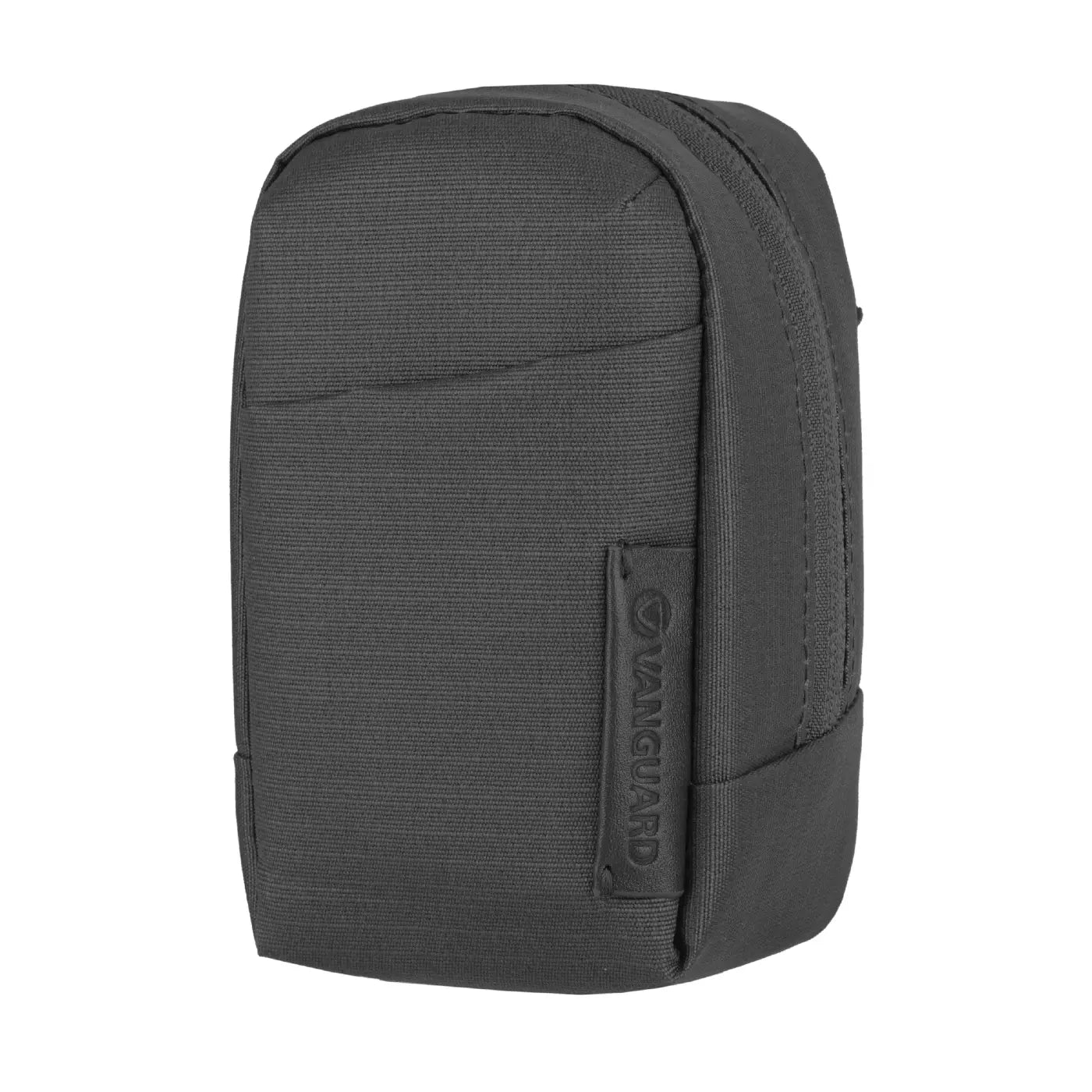 Black tactical pouch with a visible brand logo on a white background