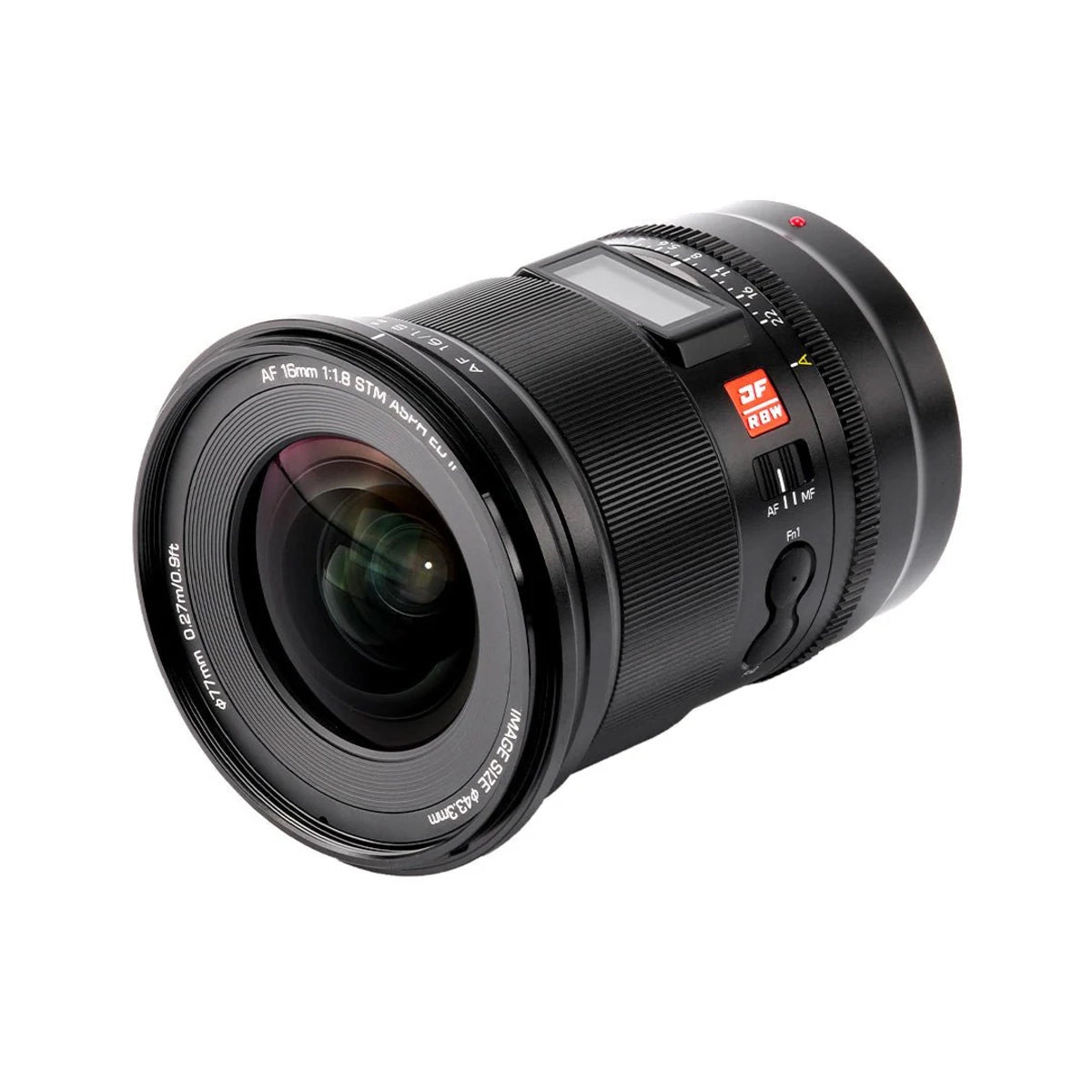 Viltrox 16mm f1.8 nikon z lens front angle