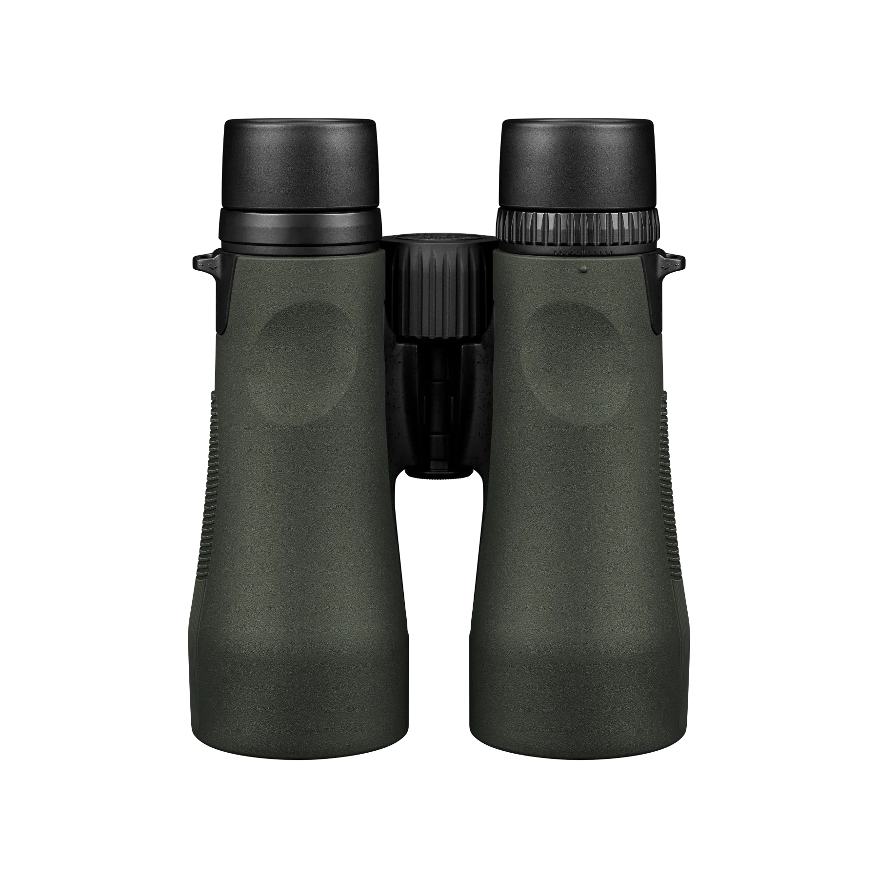 A pair of Vortex binoculars in matte dark green with black eyecups and central hinge, shown against a plain white background.