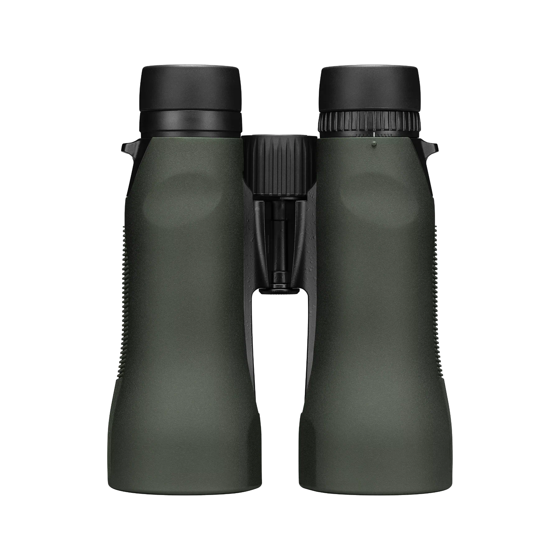 A pair of Vortex binoculars in matte dark green with black eyecups and central focusing knob, shown against a plain white background.