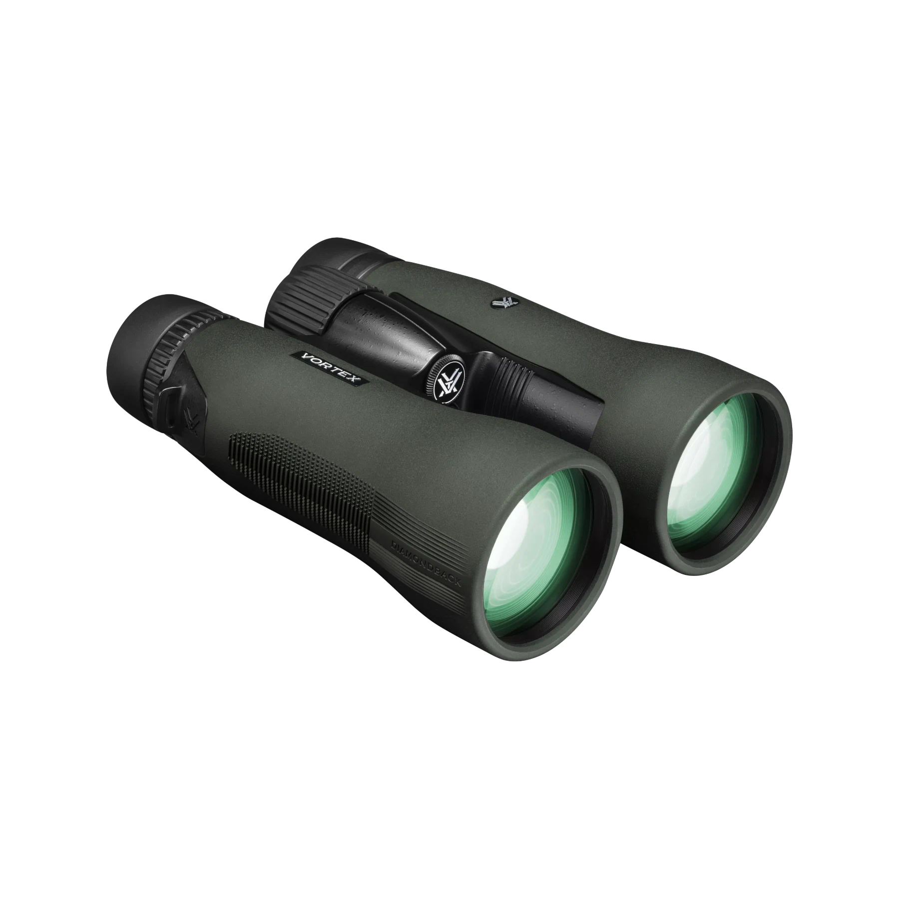 A pair of Vortex binoculars in matte black, shown at a three-quarter angle against a solid white background.