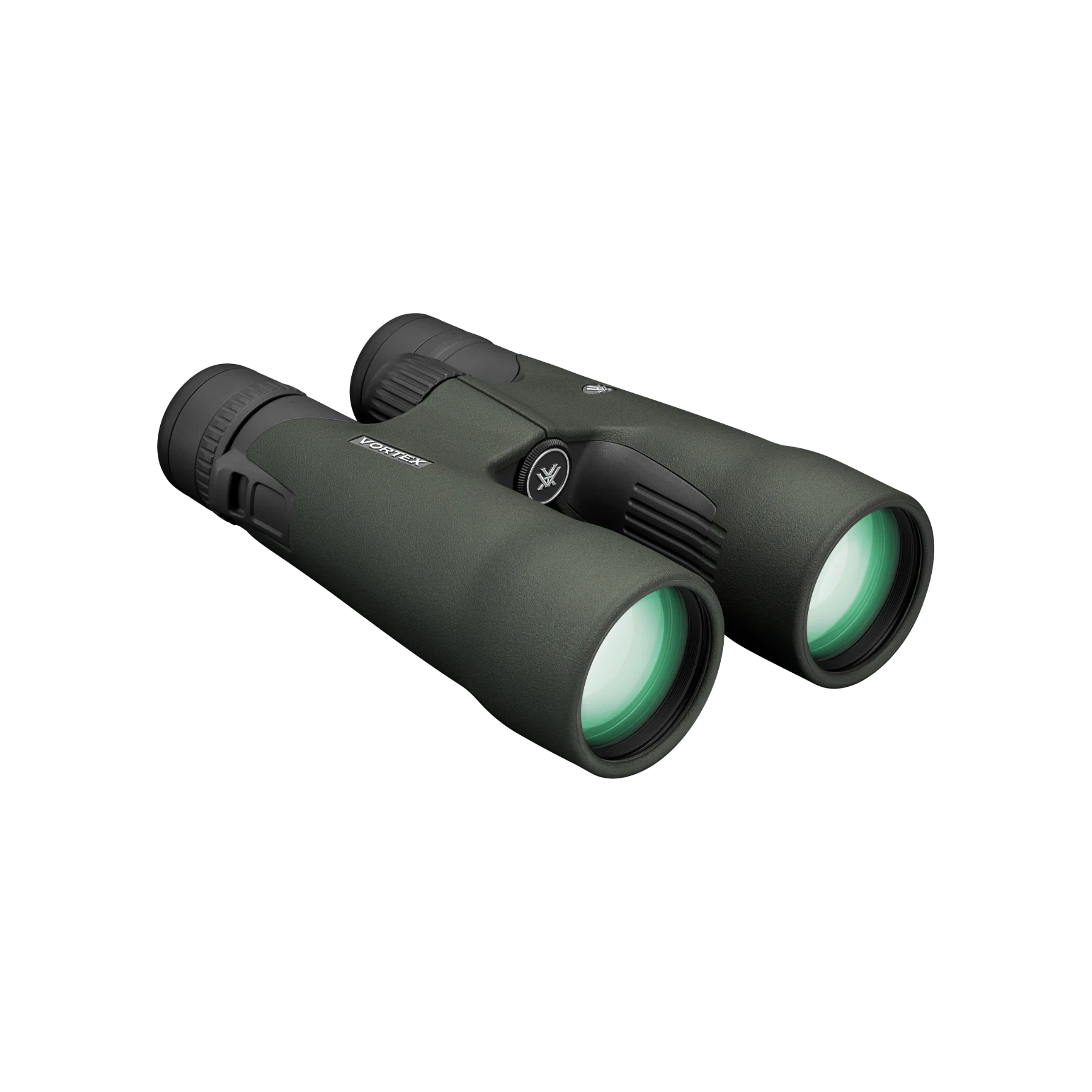 A pair of Vortex binoculars, shown at an angle on a plain white background.
