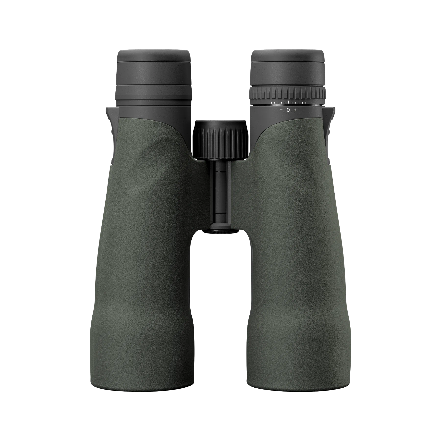 A pair of Vortex binoculars in matte green with black eyecups and central focusing knob, shown against a plain white background.