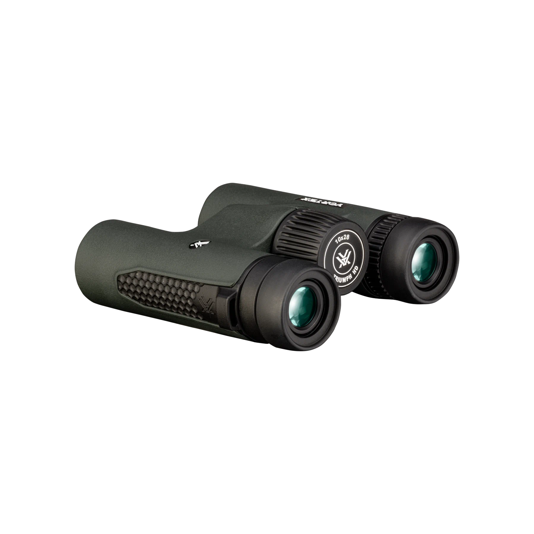 A pair of Vortex binoculars with textured grip handles, shown on a plain white background.