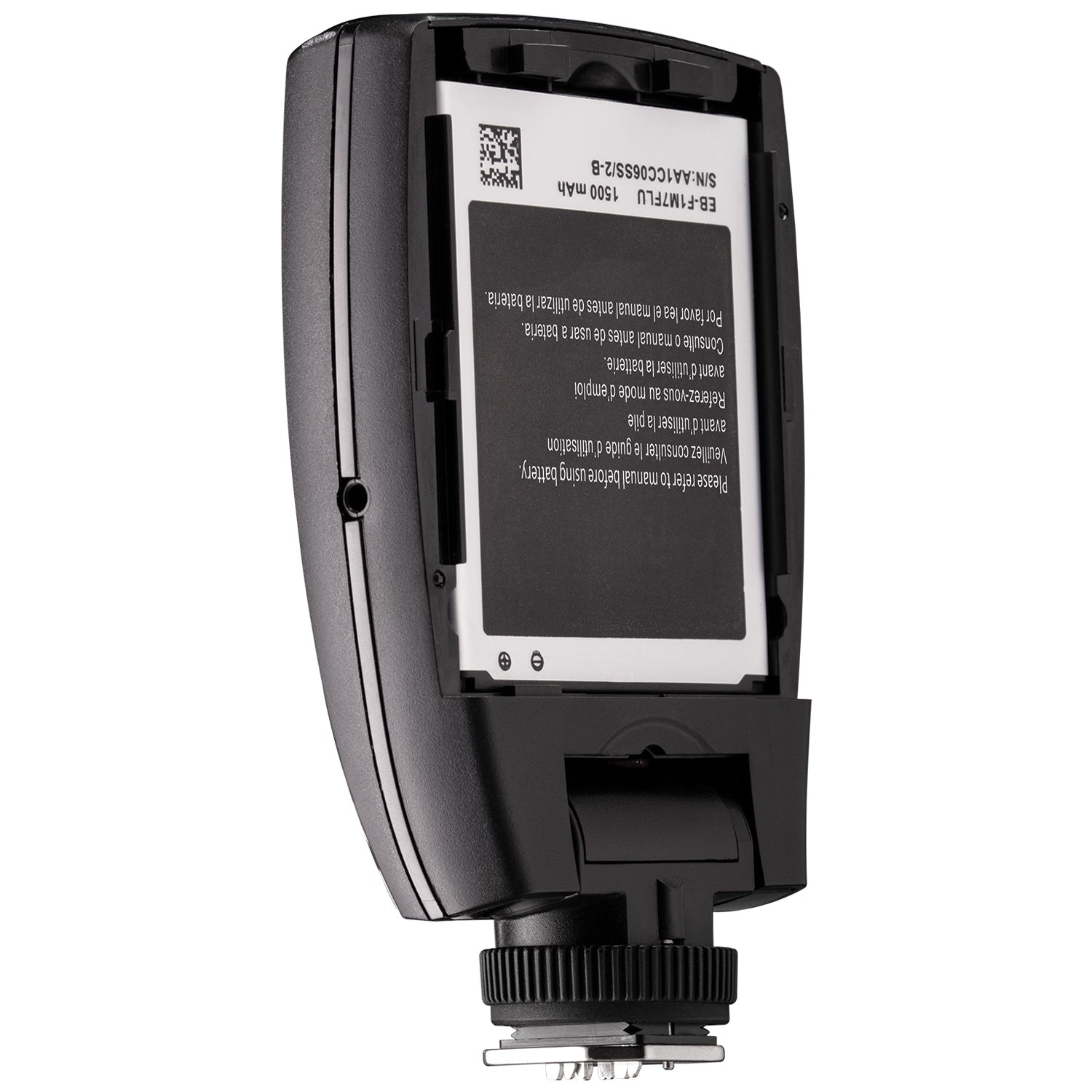 Westcott FJ-X3m Universal Wireless Flash Trigger 4785 product photo back angled with battery cover removed