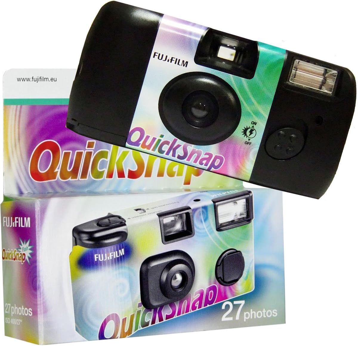 2 X FUJIFILM QUICKSNAP FLASH DISPOSABLE CAMERAS, 27 IMAGES, WITH FLASH	