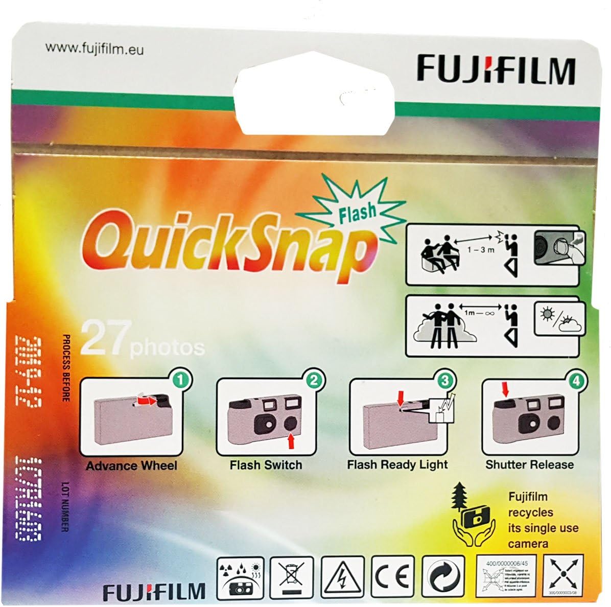 2 X FUJIFILM QUICKSNAP FLASH DISPOSABLE CAMERAS, 27 IMAGES, WITH FLASH	