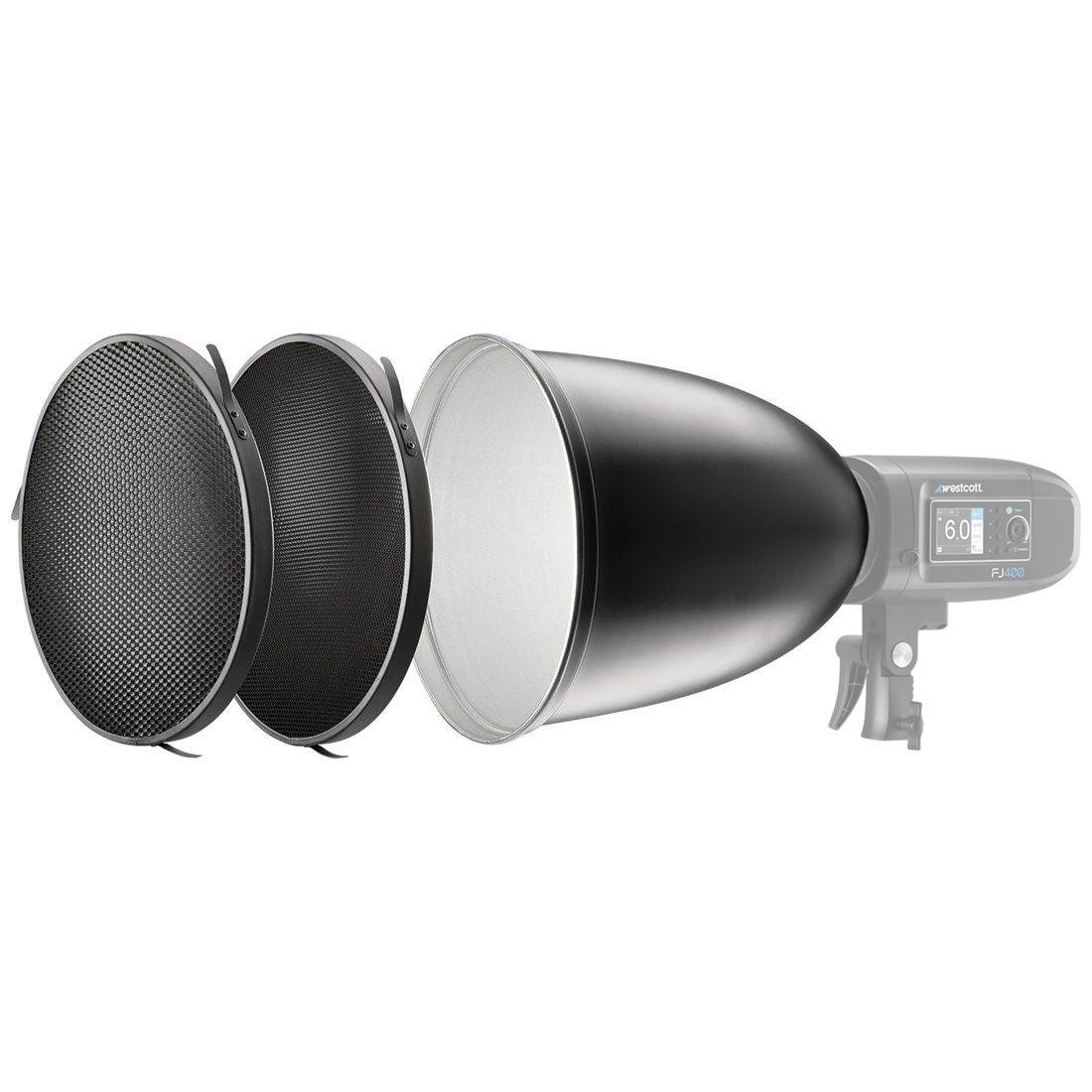 Westcott 45-Degree Deep Focus Reflector with Honeycomb Grids & Diffusion (Bowens/Godox Mount)