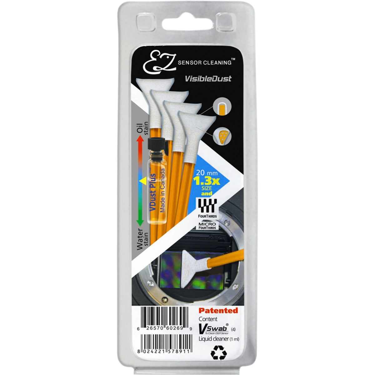 Product Image of Visible Dust 1.3x and Micro 4/3 Sensor Cleaning Kit (Vdust Solution and 4 Orange Swabs)