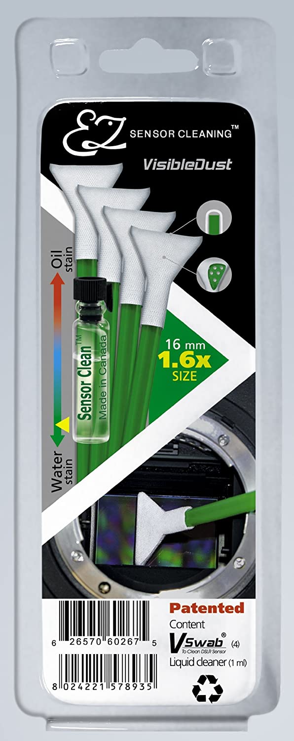 Product Image of Visible Dust 1.6x Size Sensor Cleaning Kit (1ml Smear Away Solution and 4 Green Swabs)