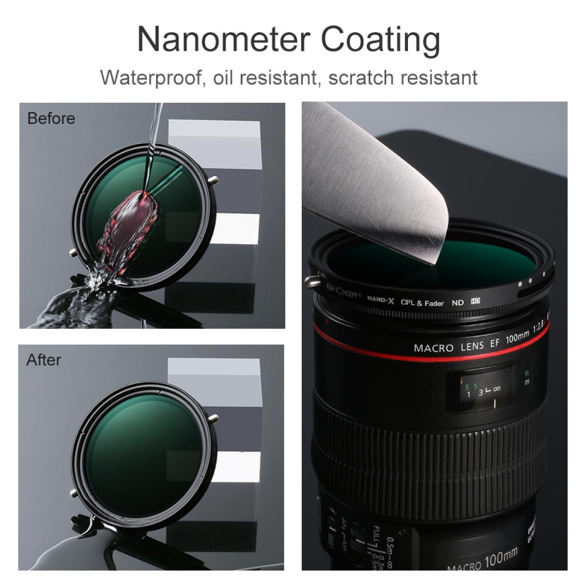 K&F Concept Variable 2 in 1 ND Filter+CPL Circular Polarising Polarizer Filter