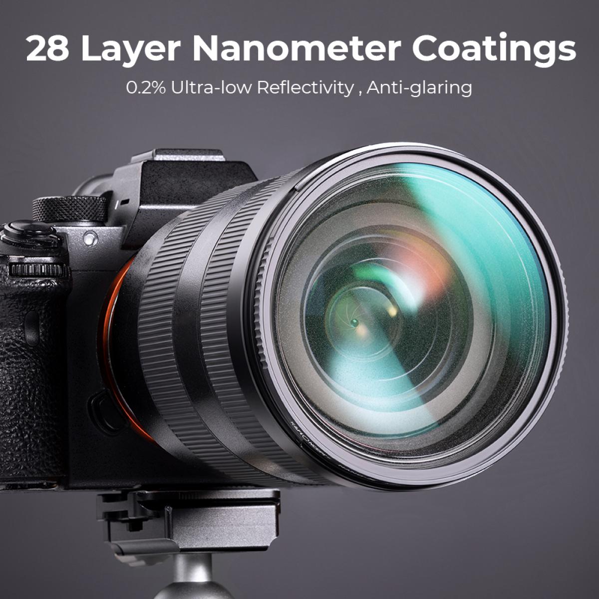 K&F Concept Black Mist Filter 1/4 Special Effect Multi Coated With Waterproof Scratch-Resistant Anti-Reflection Nano-X