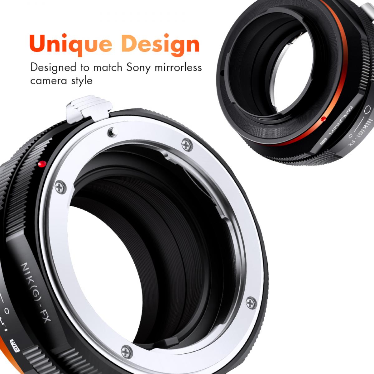 K&F concept Nikon NIK(G)-FX PRO high precision lens adapter (orange) K&F Concept Lens Adapter KF06.443