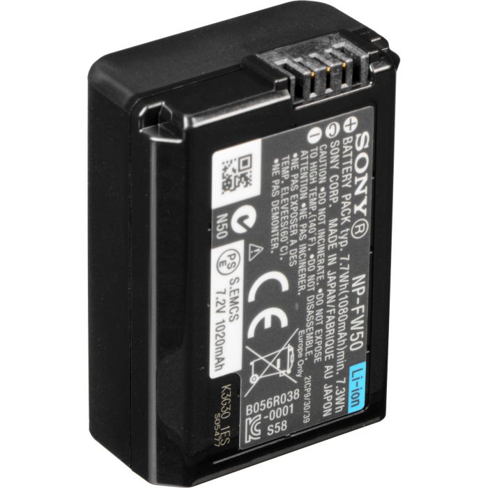 Sony NP-FW50 W-series Rechargeable Battery Pack for NEX-3, NEX-5,  NEX-7 - Product Photo 3 - Shows the rear view of the battery unit